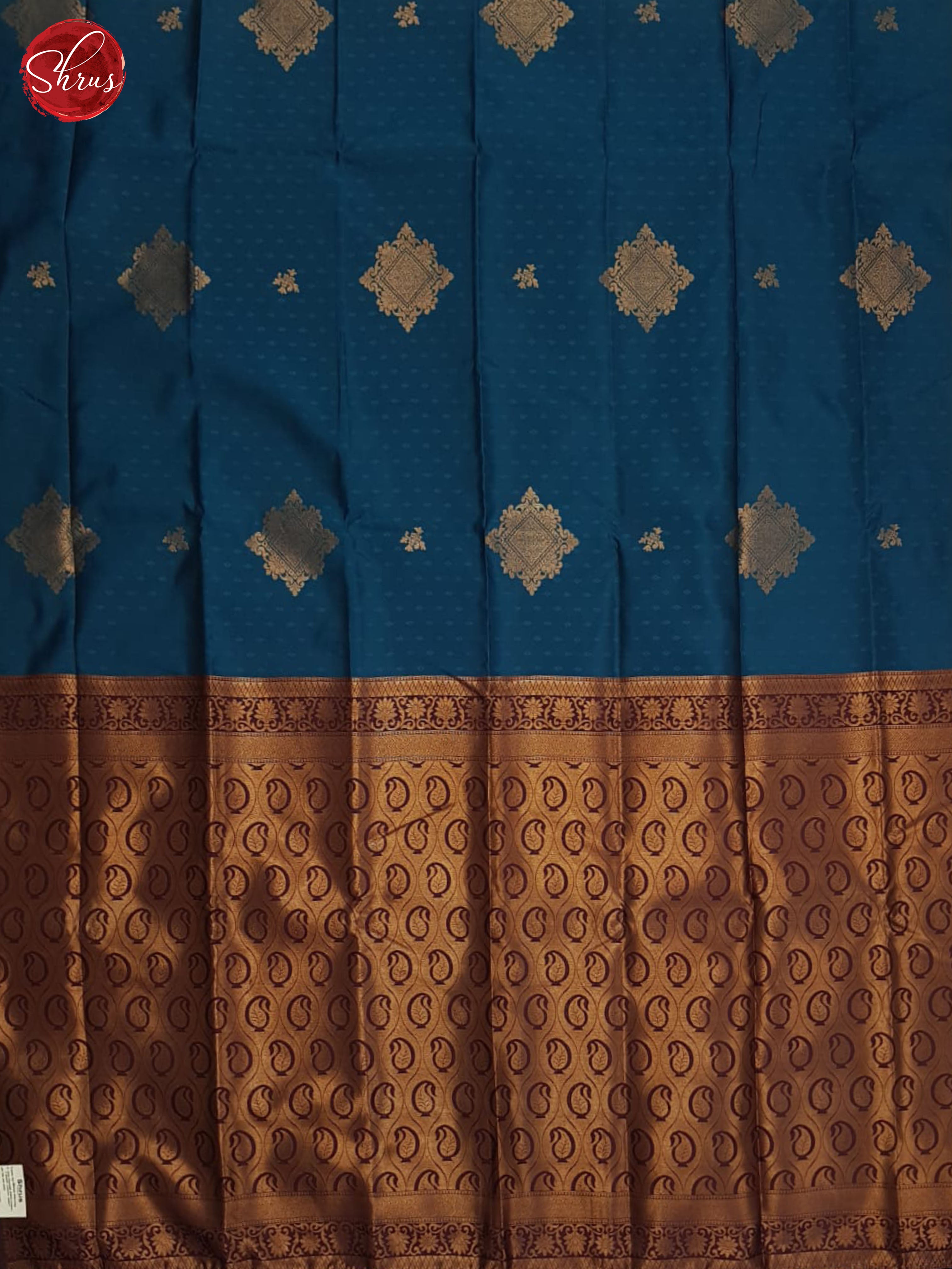 Blue And Wine‐ Semi Soft Silk Saree - Shop on ShrusEternity.com