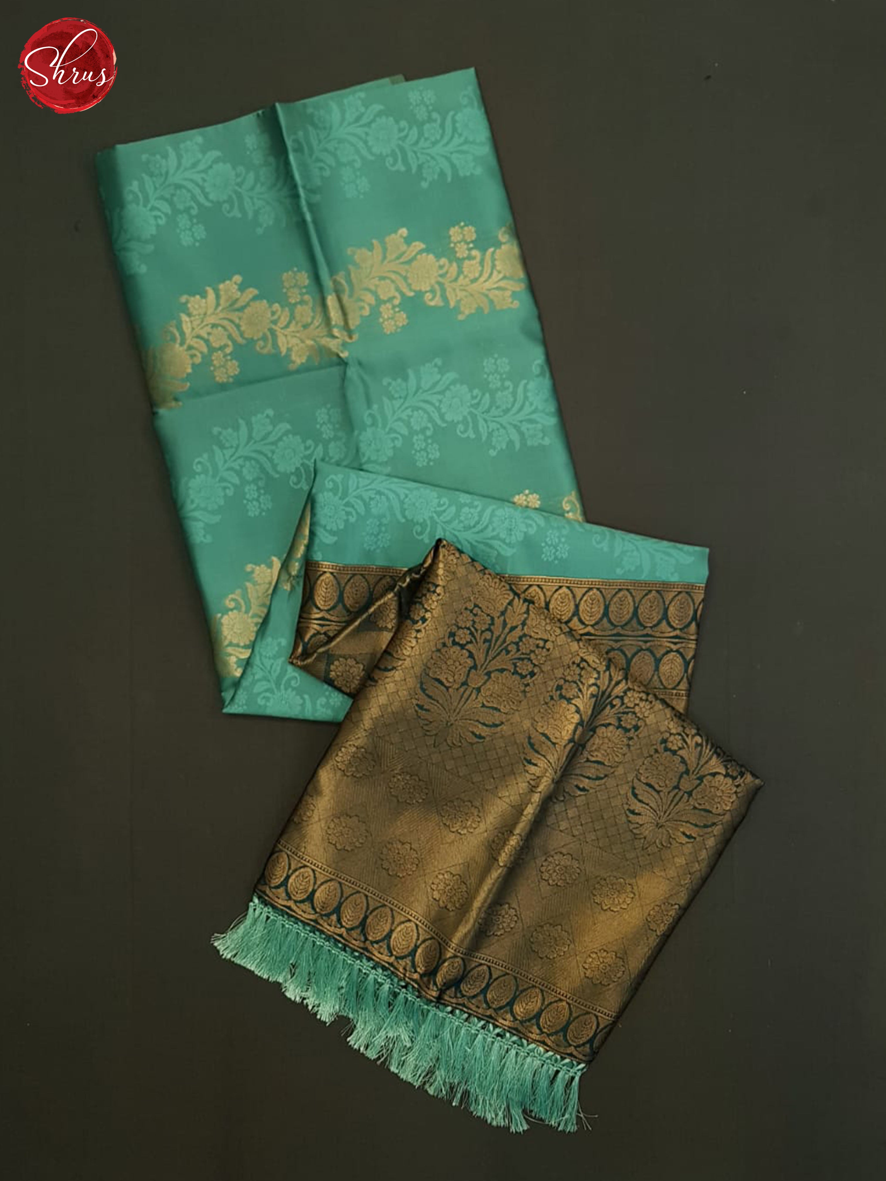 Aqua Green And German Blue- semi Soft silk saree - Shop on ShrusEternity.com