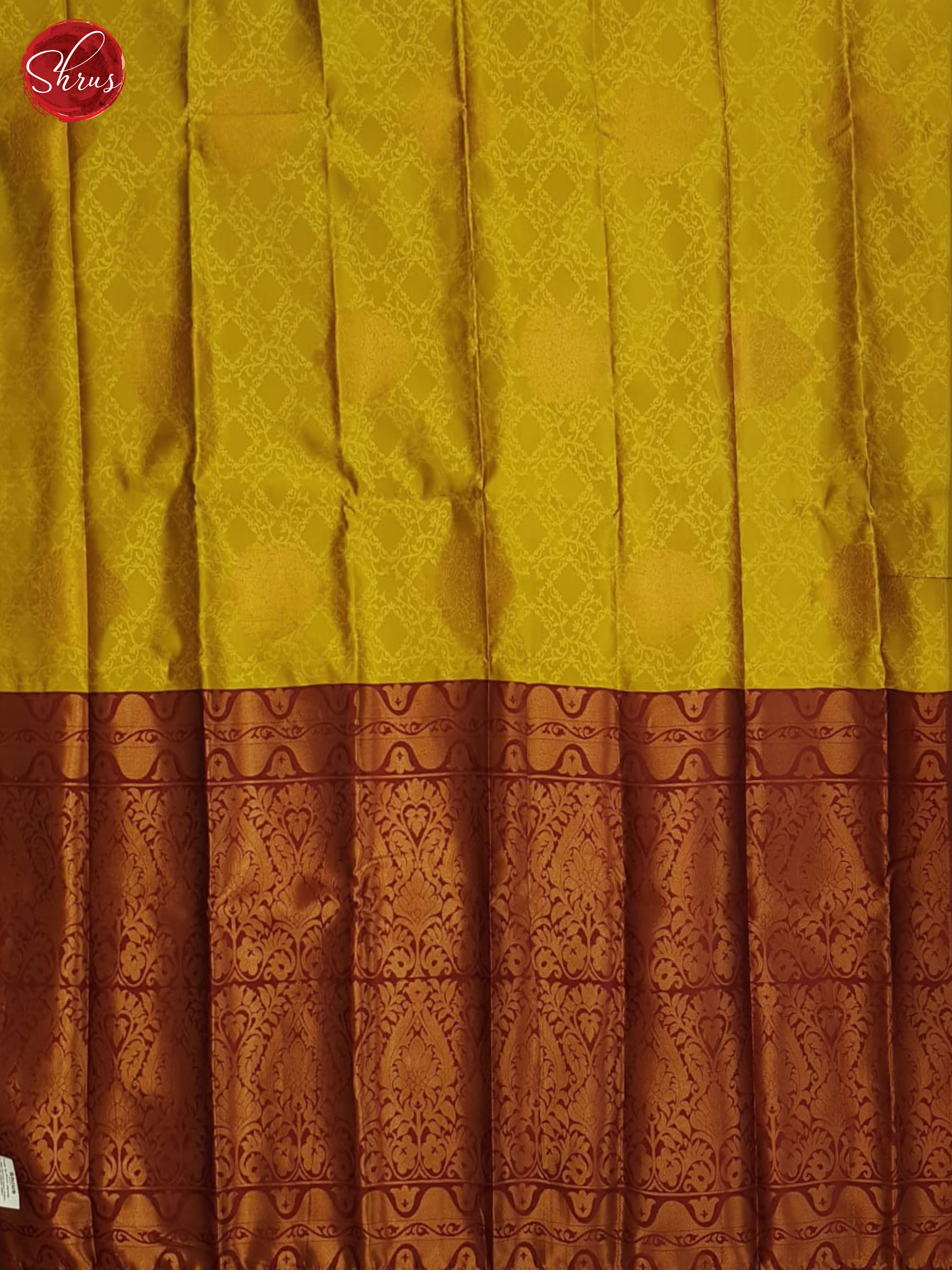 Mustard And Araku Maroon- semi Soft Silk Saree - Shop on ShrusEternity.com