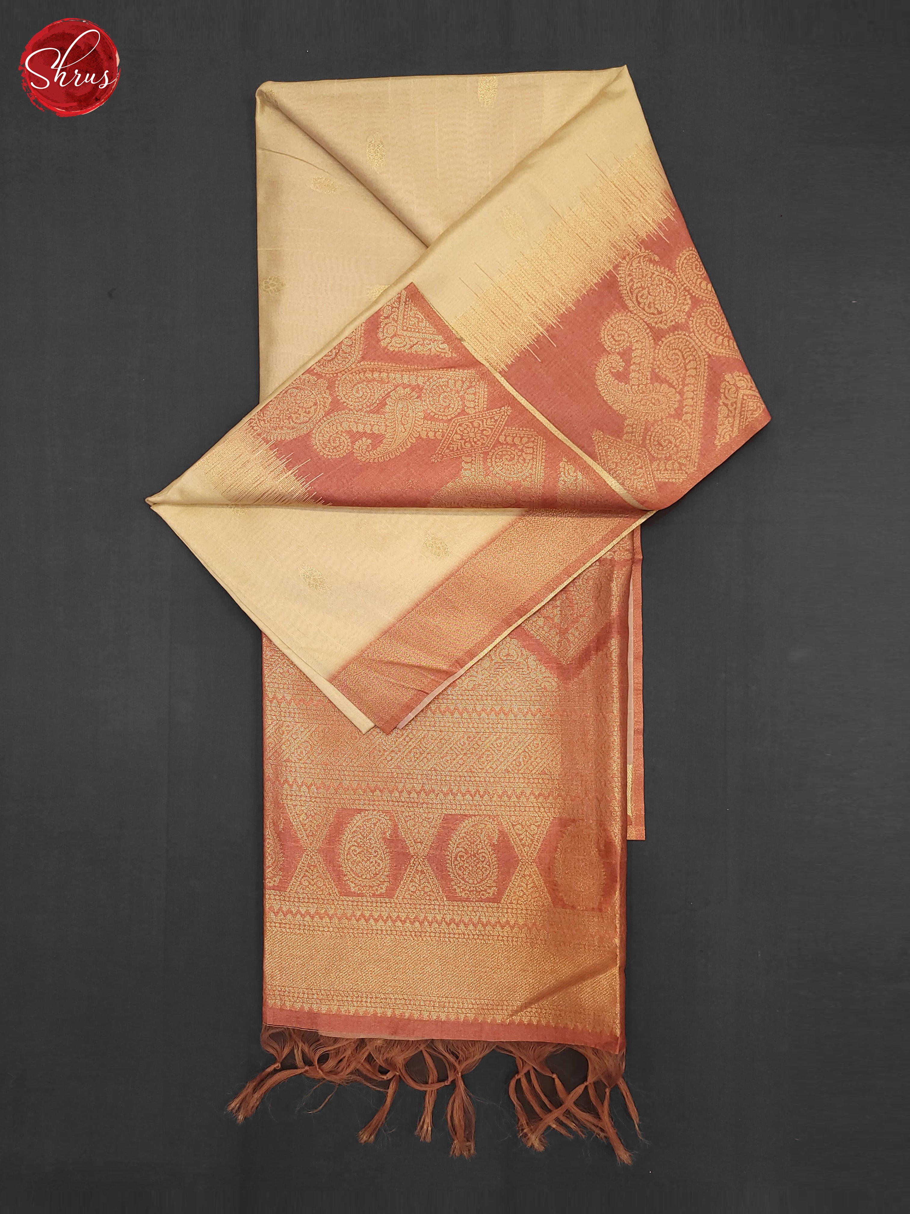 Cream & Red- Semi Tussar Saree - Shop on ShrusEternity.com
