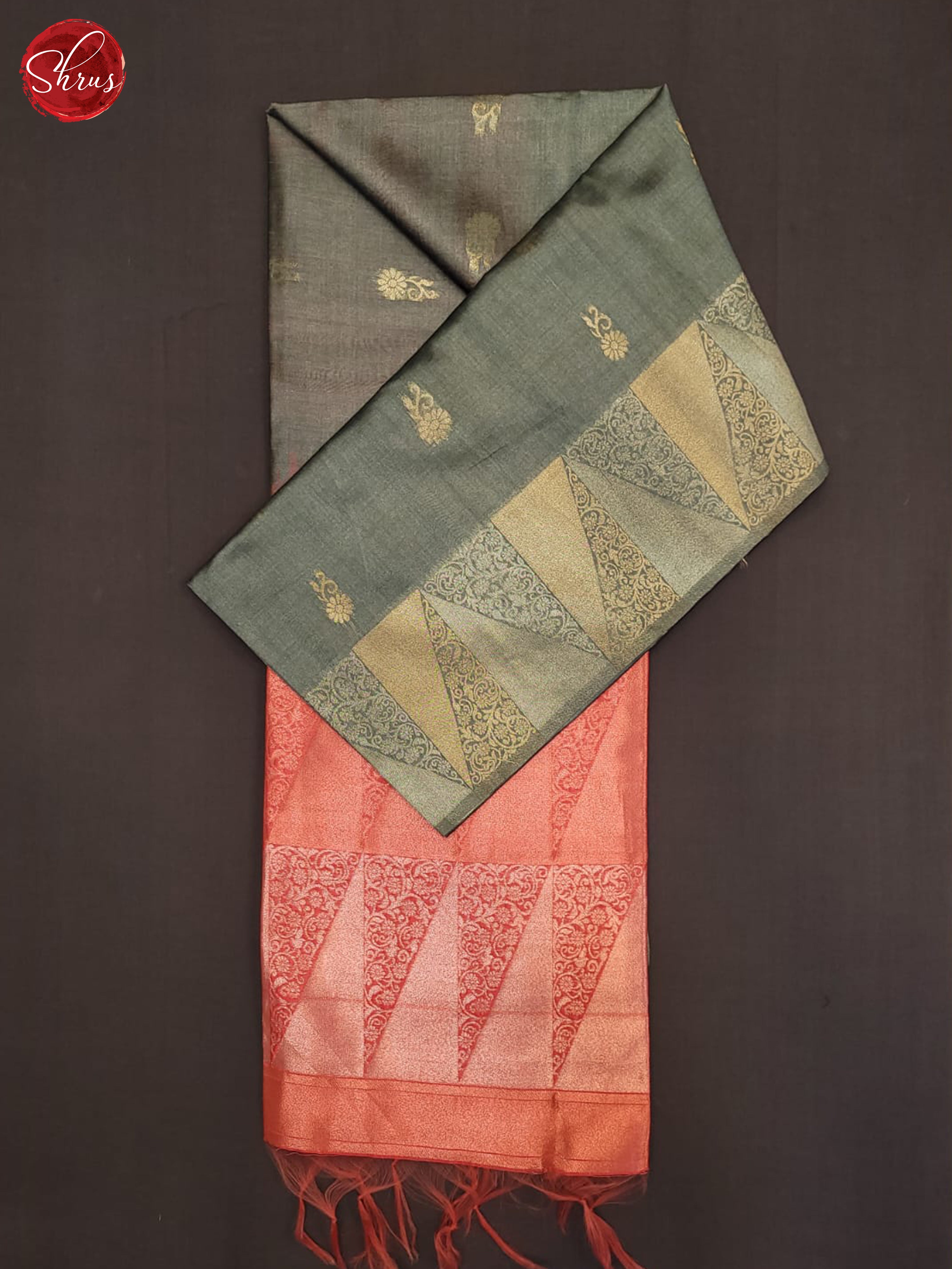 Grey and pink- Semi Tussar Saree - Shop on ShrusEternity.com