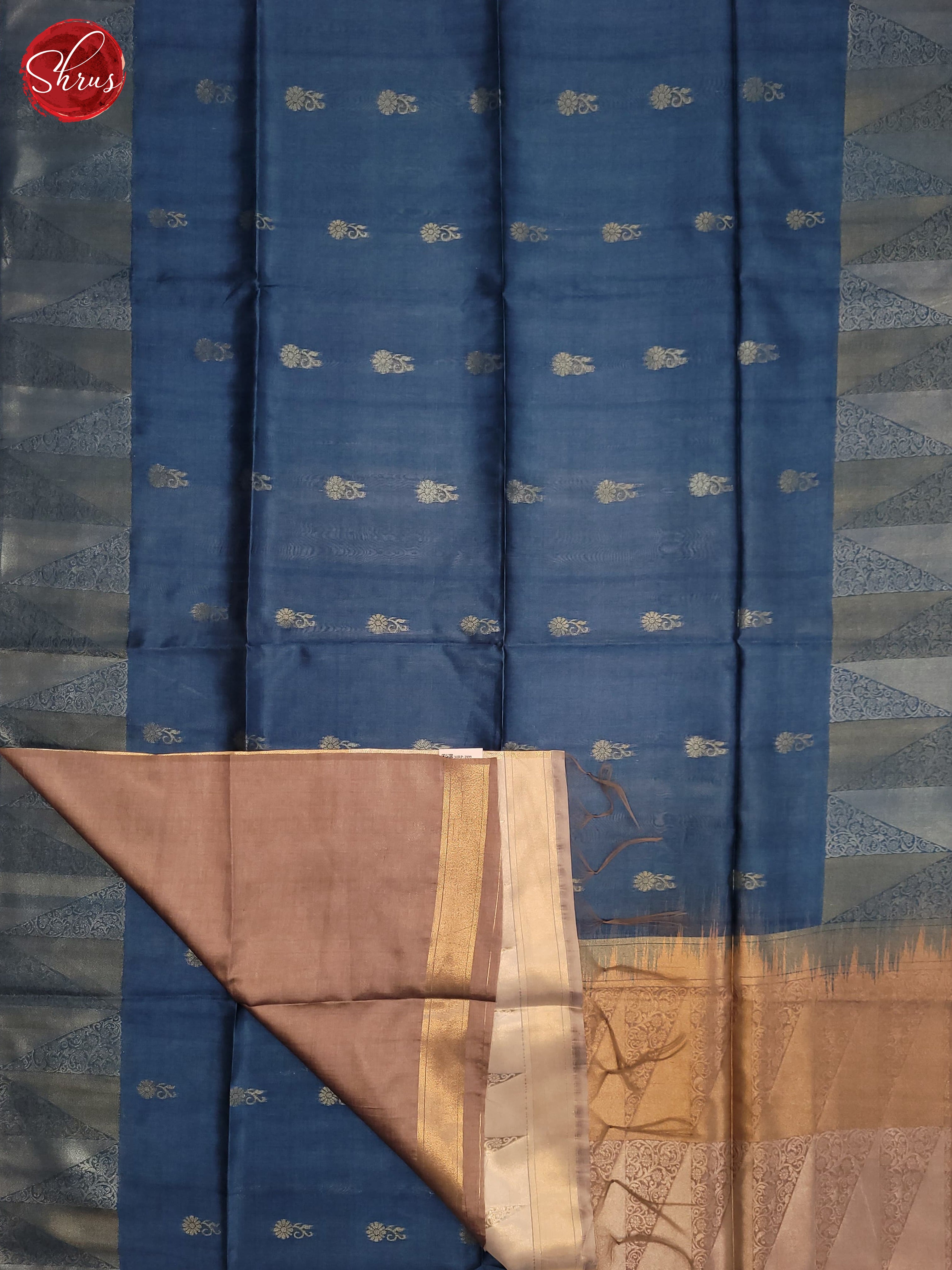 Blue & Brown - Semi Tussar Saree - Shop on ShrusEternity.com