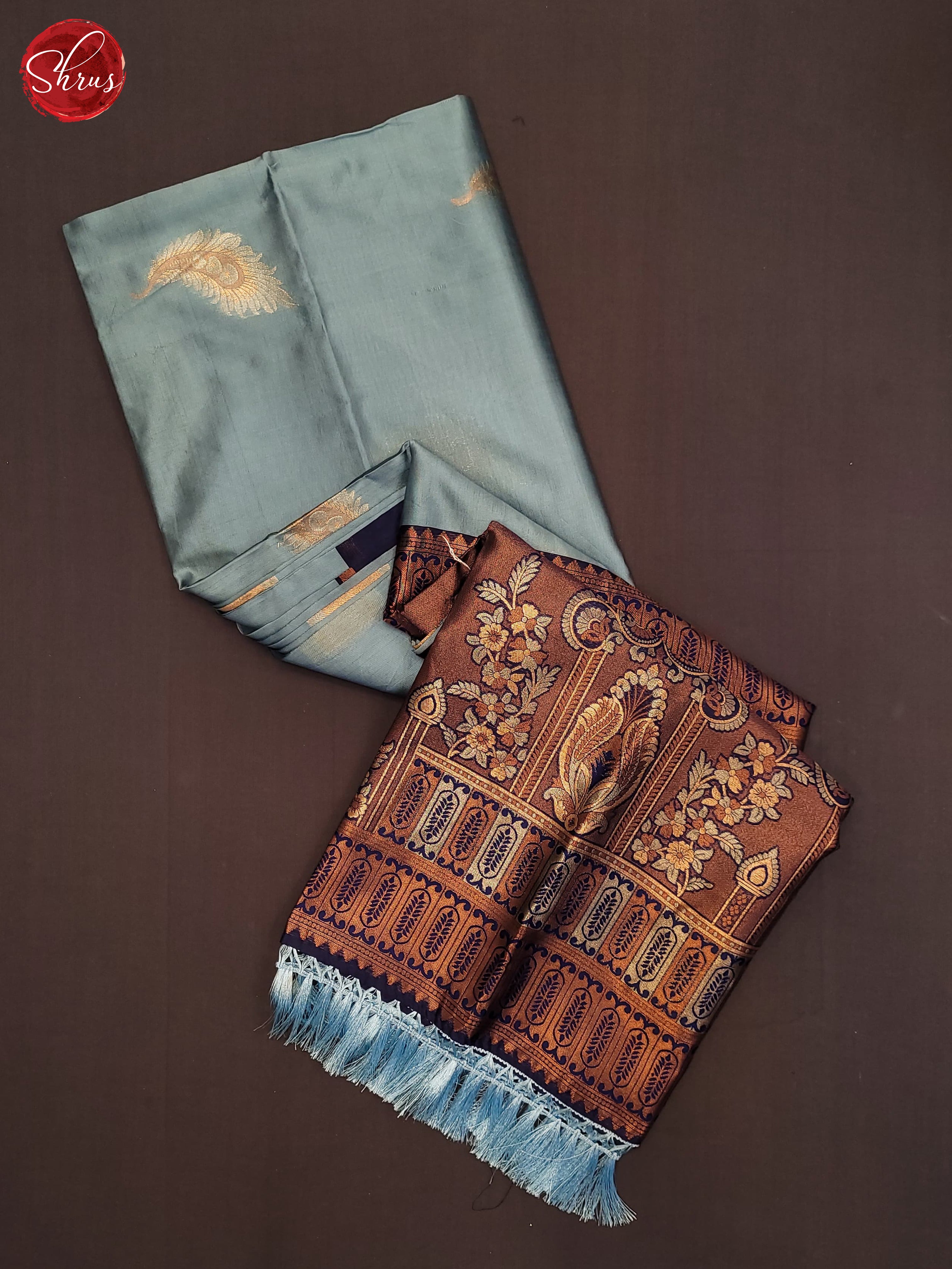 Blue and Navy blue- Semi Soft Silk Saree - Shop on ShrusEternity.com