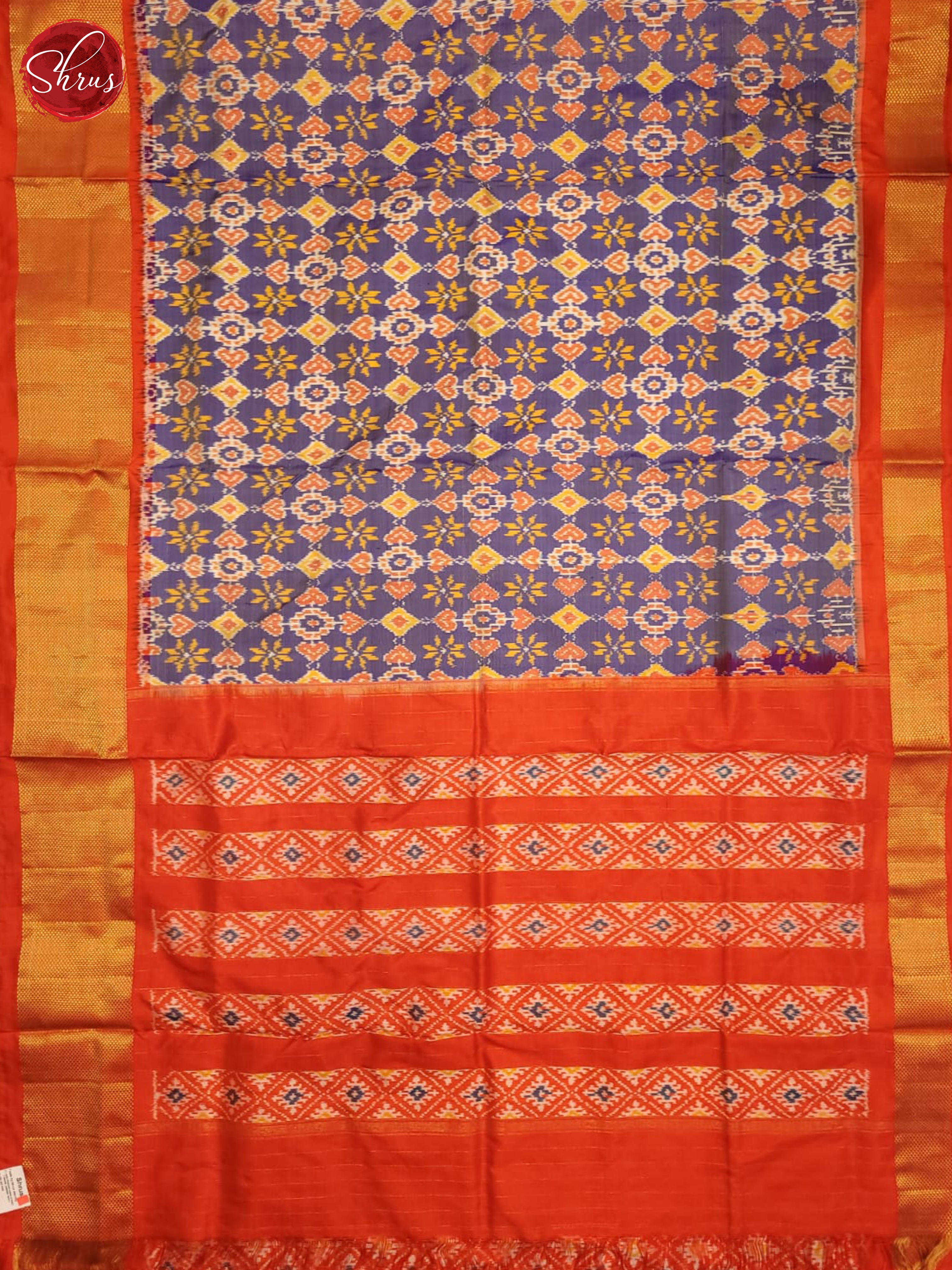 Blue and Orange- Ikkat Silk Saree - Shop on ShrusEternity.com