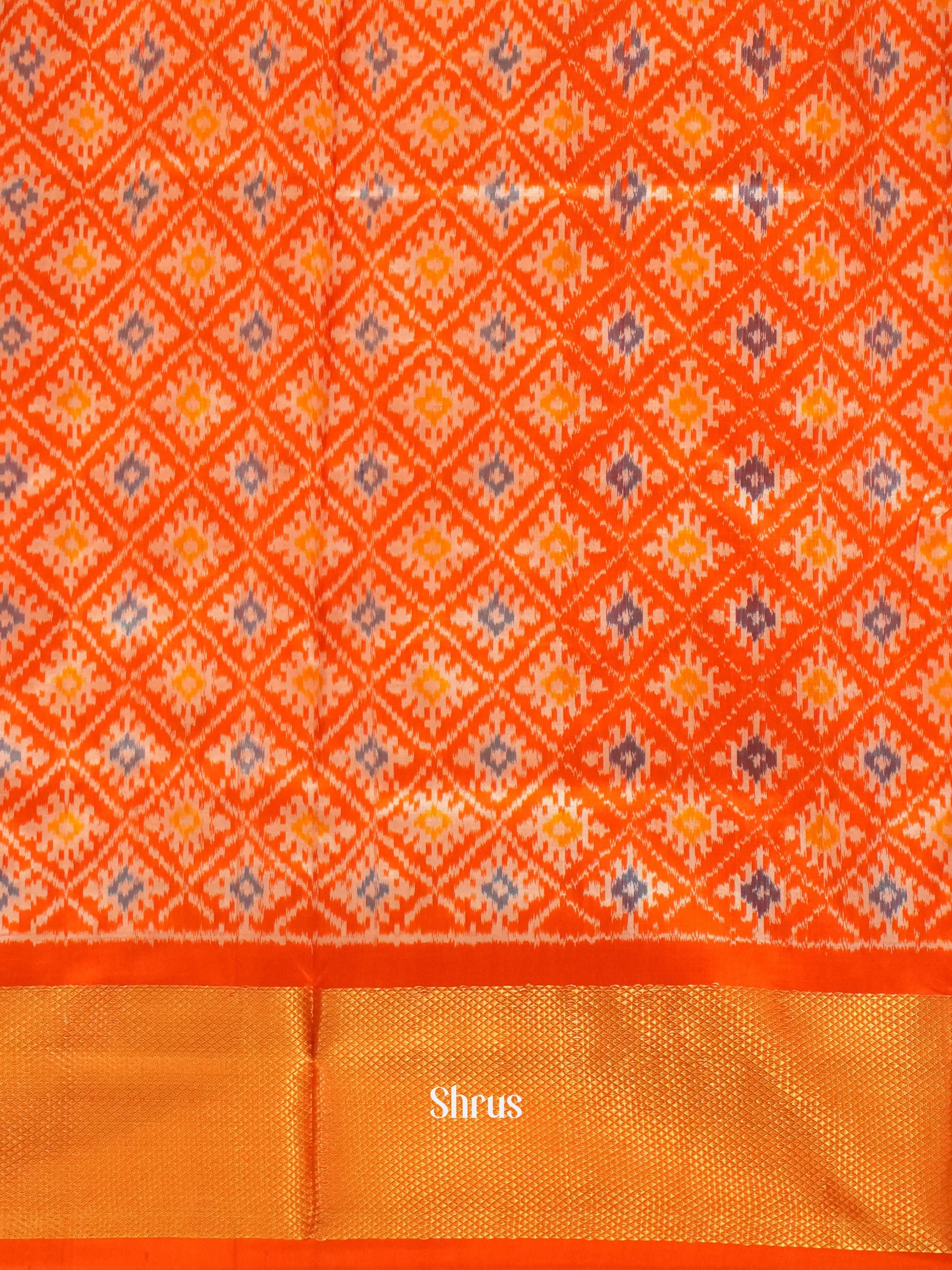 Blue and Orange- Ikkat Silk Saree - Shop on ShrusEternity.com