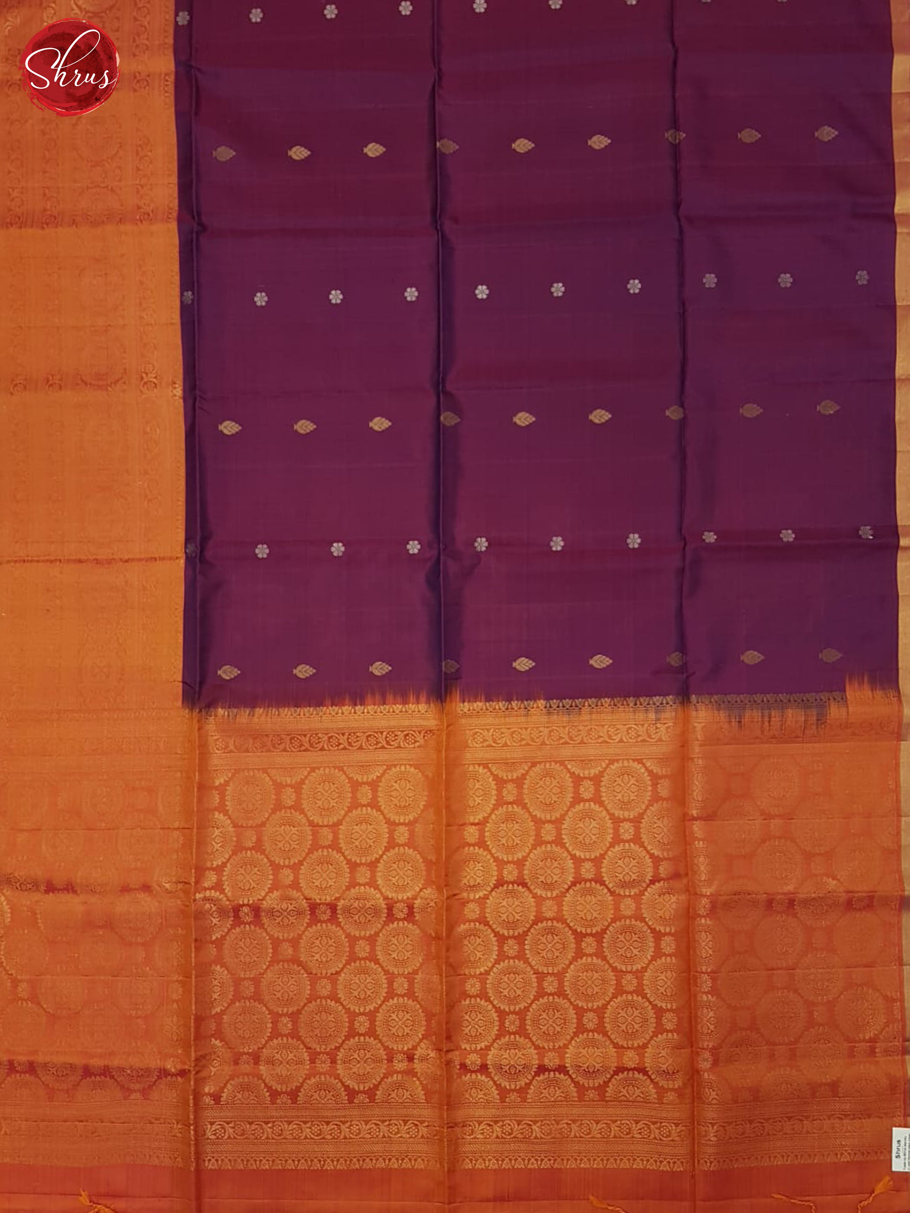 Wine & Orange - Soft Silk Saree - Shop on ShrusEternity.com