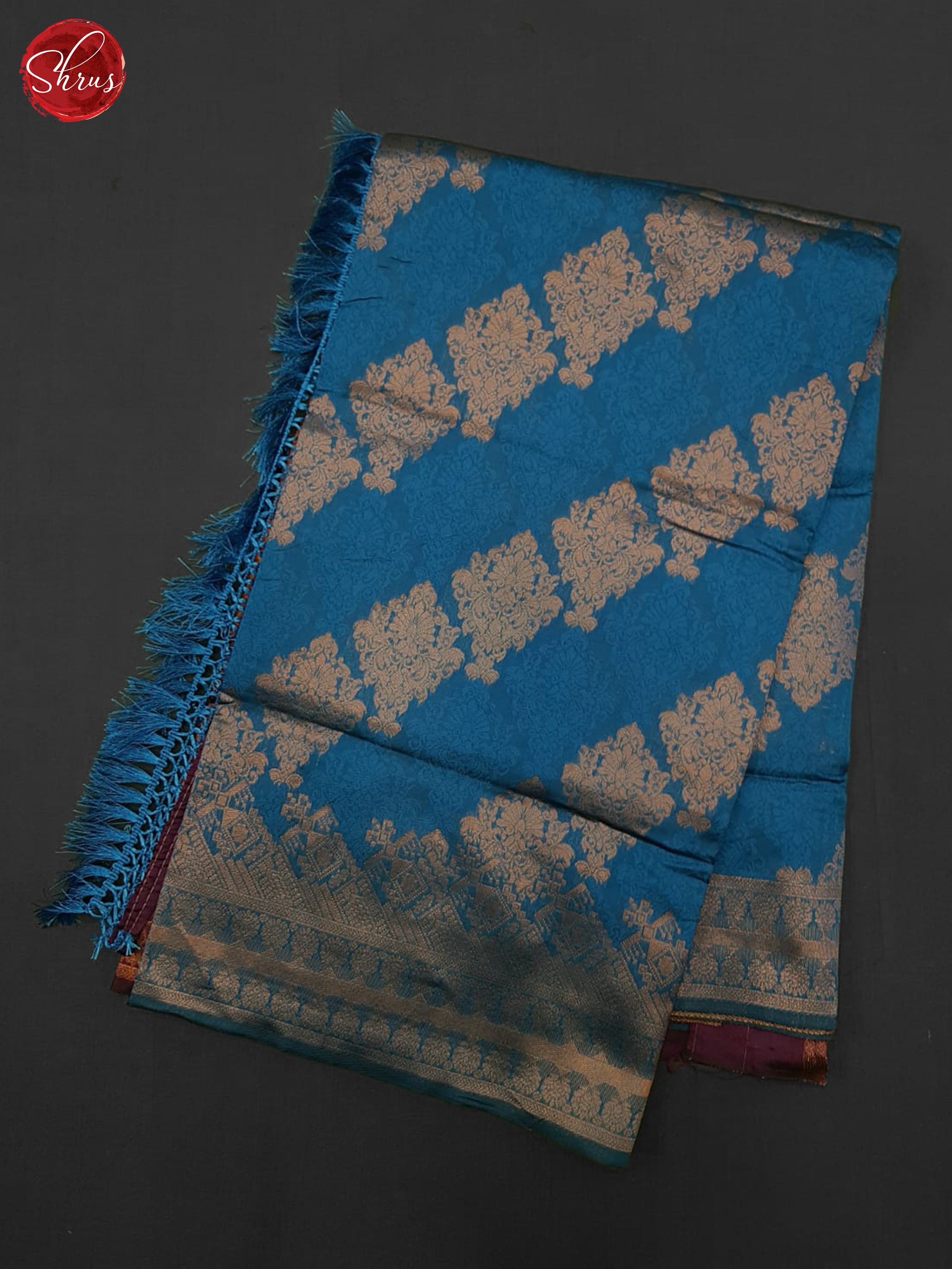 Blue & Wine- Semi Softsilk Saree - Shop on ShrusEternity.com