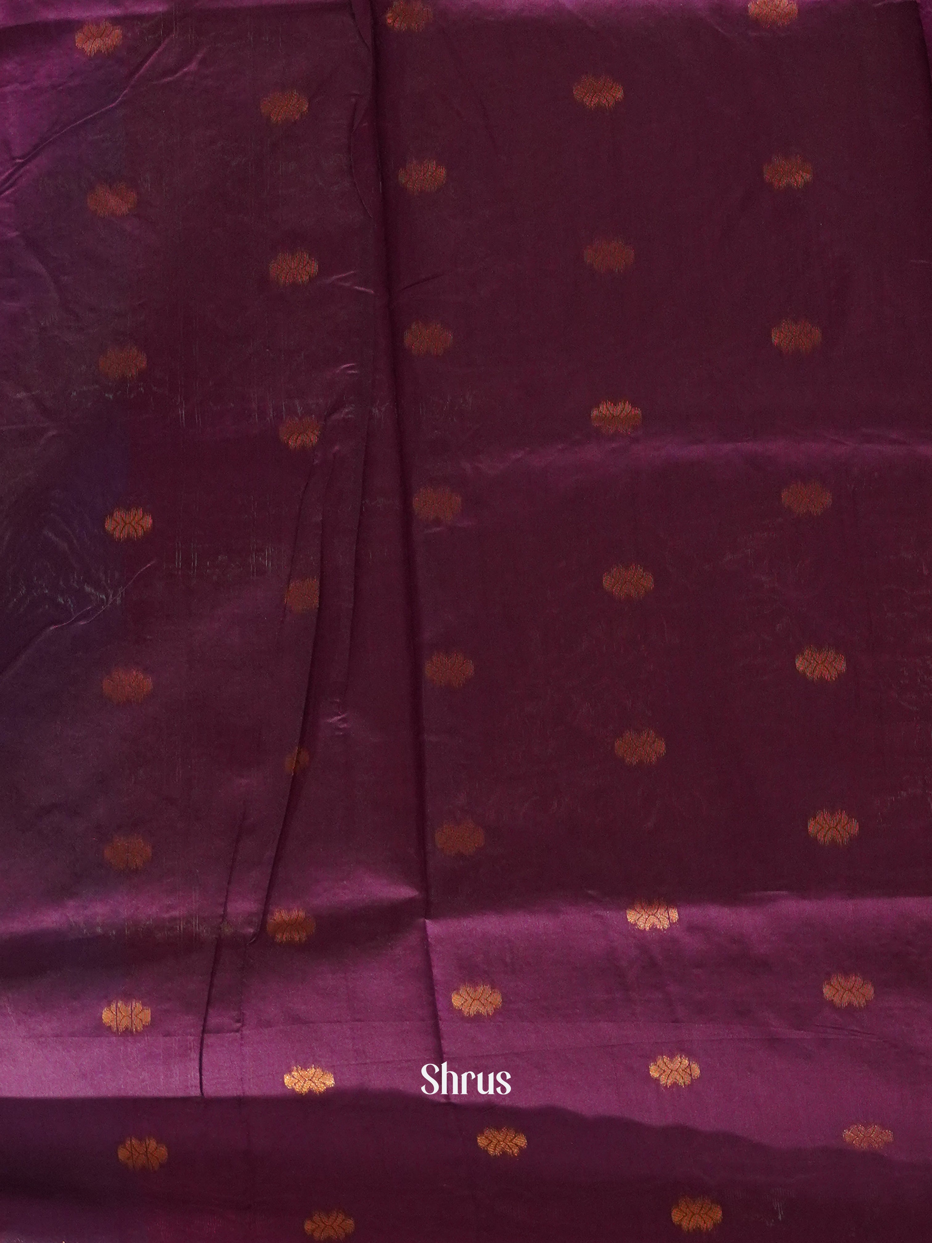 Blue & Wine- Semi Softsilk Saree - Shop on ShrusEternity.com
