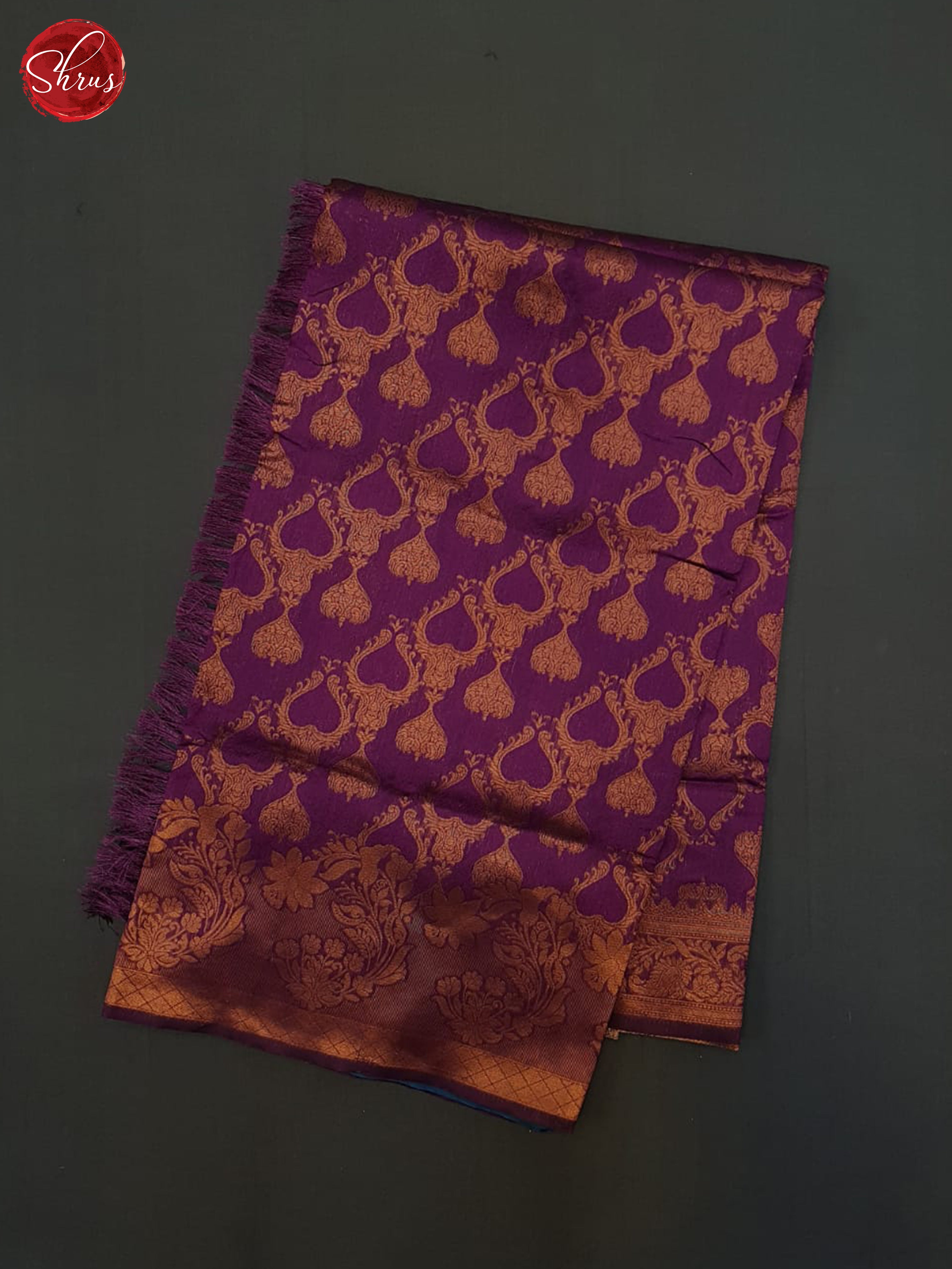 Wine and blue - Semi Softsilk Saree - Shop on ShrusEternity.com