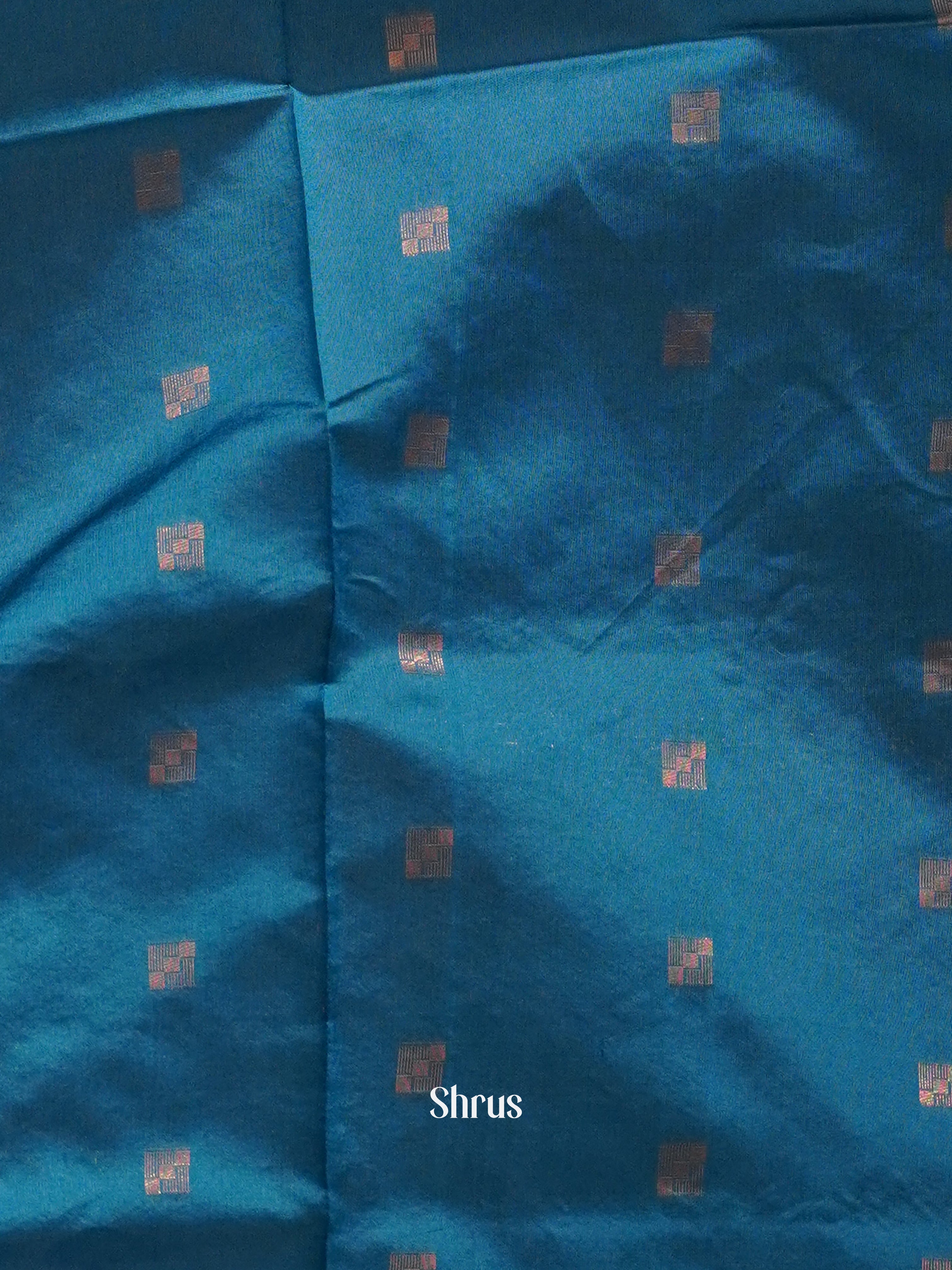 Wine and blue - Semi Softsilk Saree - Shop on ShrusEternity.com