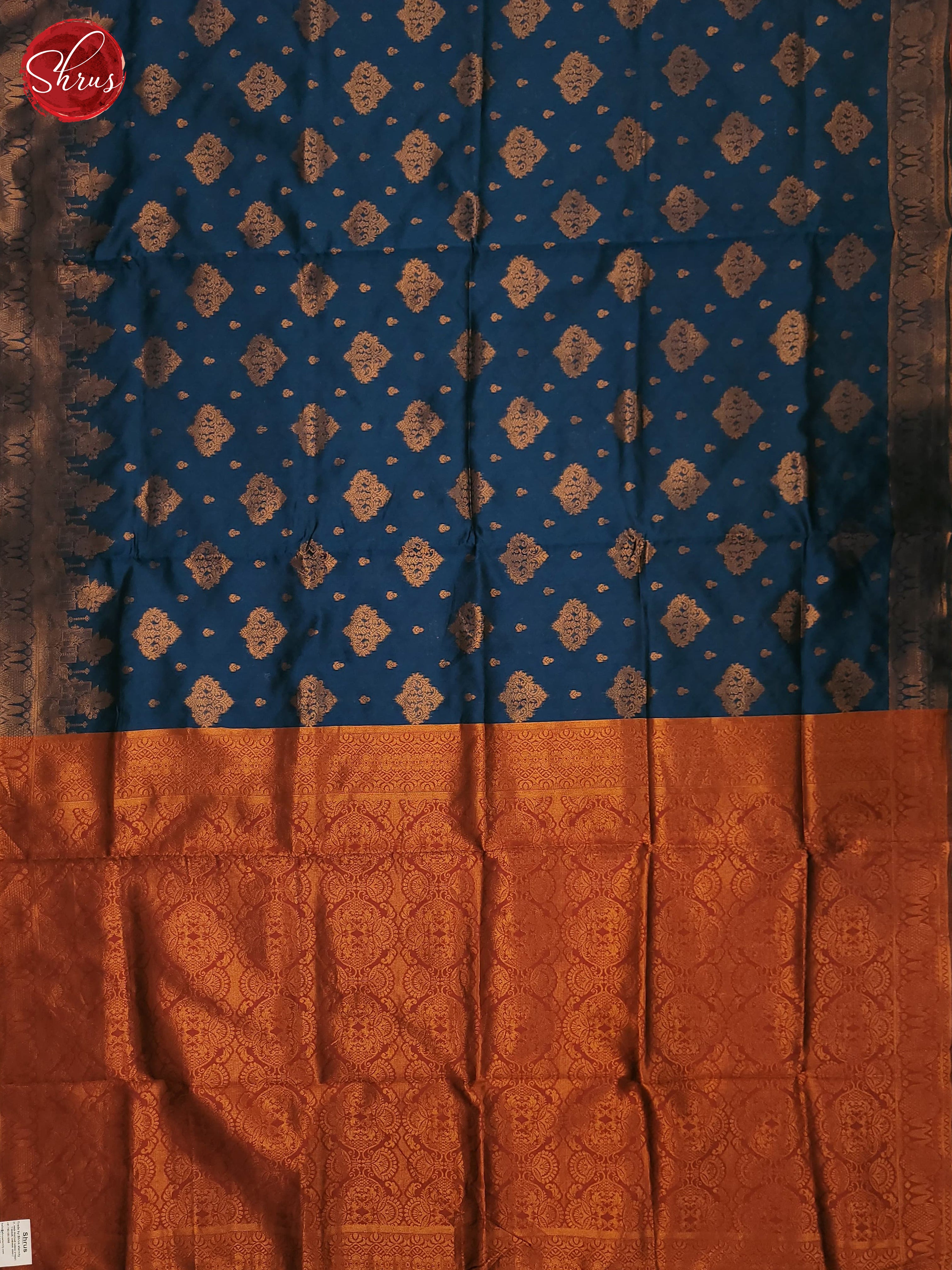 Blue & Maroon - Semi Softsilk Saree - Shop on ShrusEternity.com