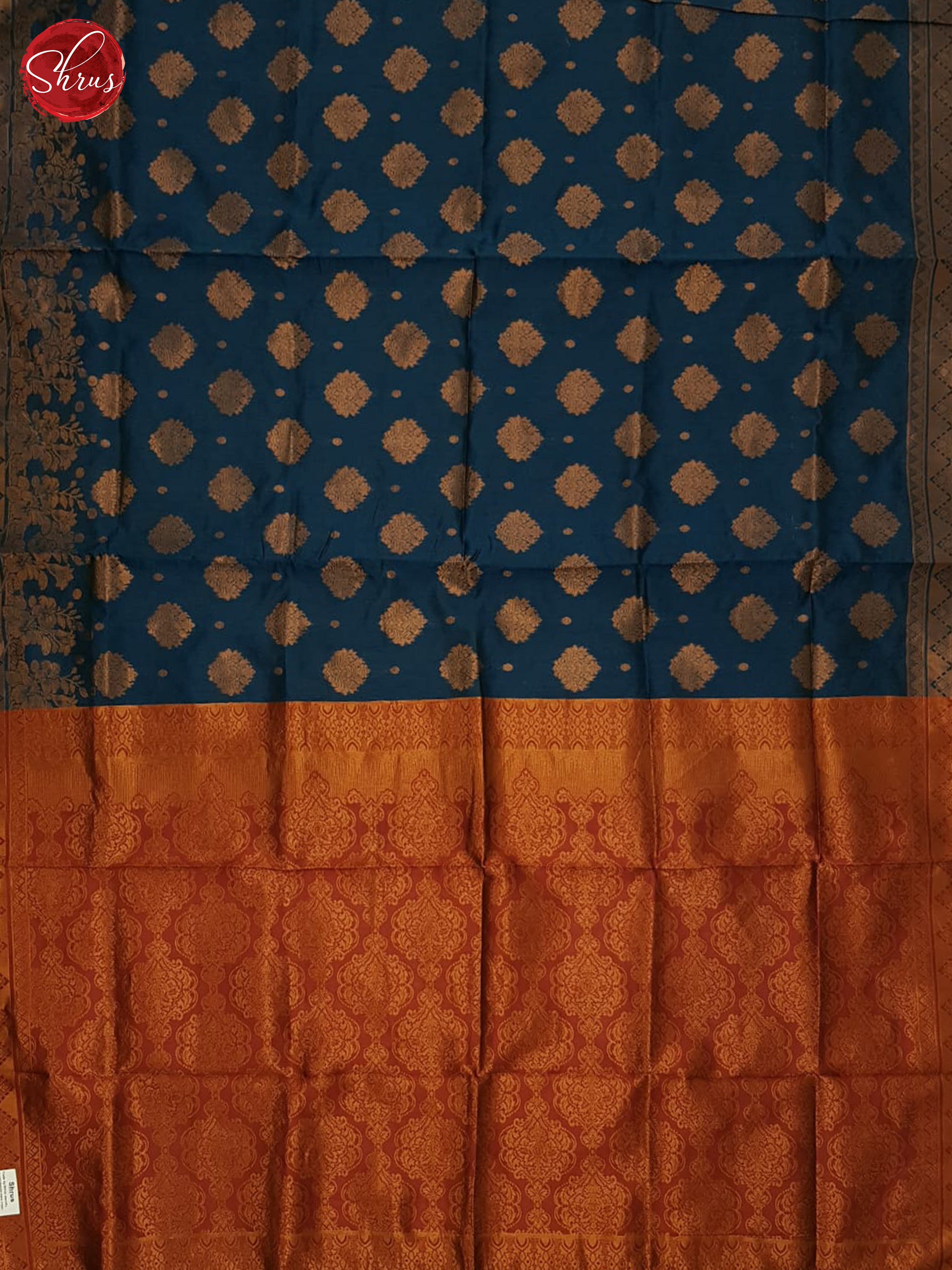 Blue and Arakku Maroon - Semi Softsilk Saree - Shop on ShrusEternity.com