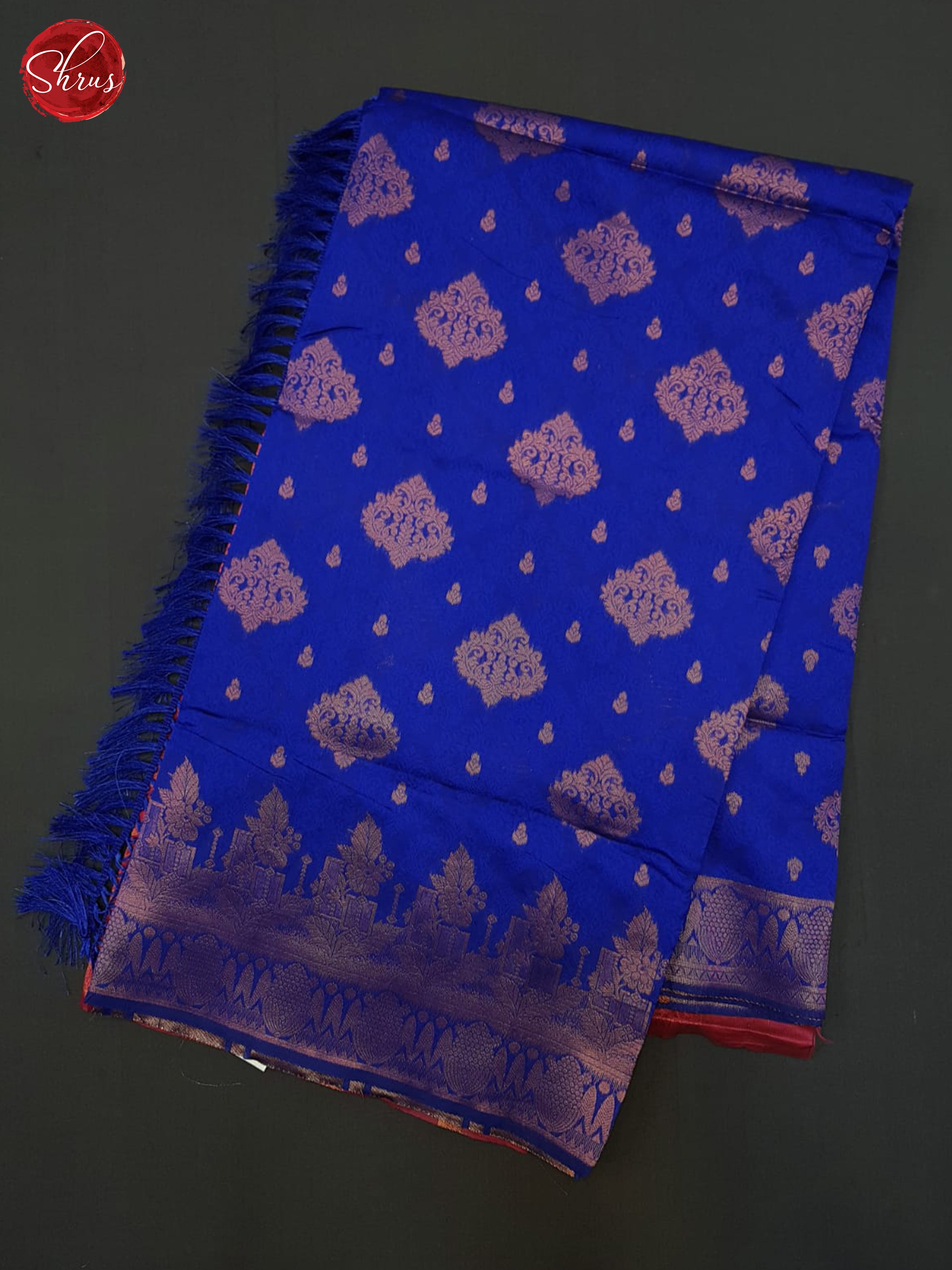 Blue & Pink - Semi Softsilk Saree - Shop on ShrusEternity.com