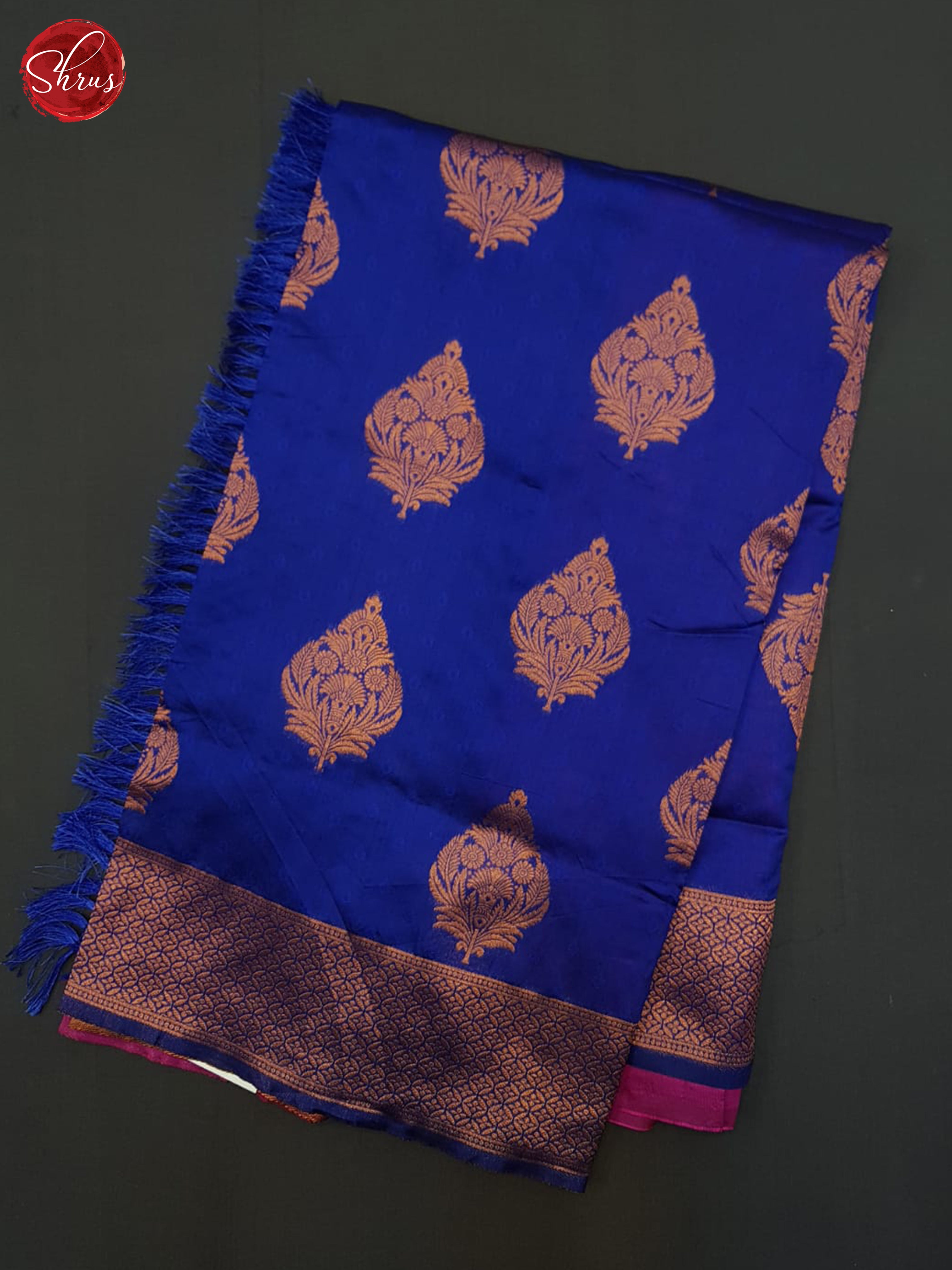 Blue & Pink - Semi Softsilk Saree - Shop on ShrusEternity.com