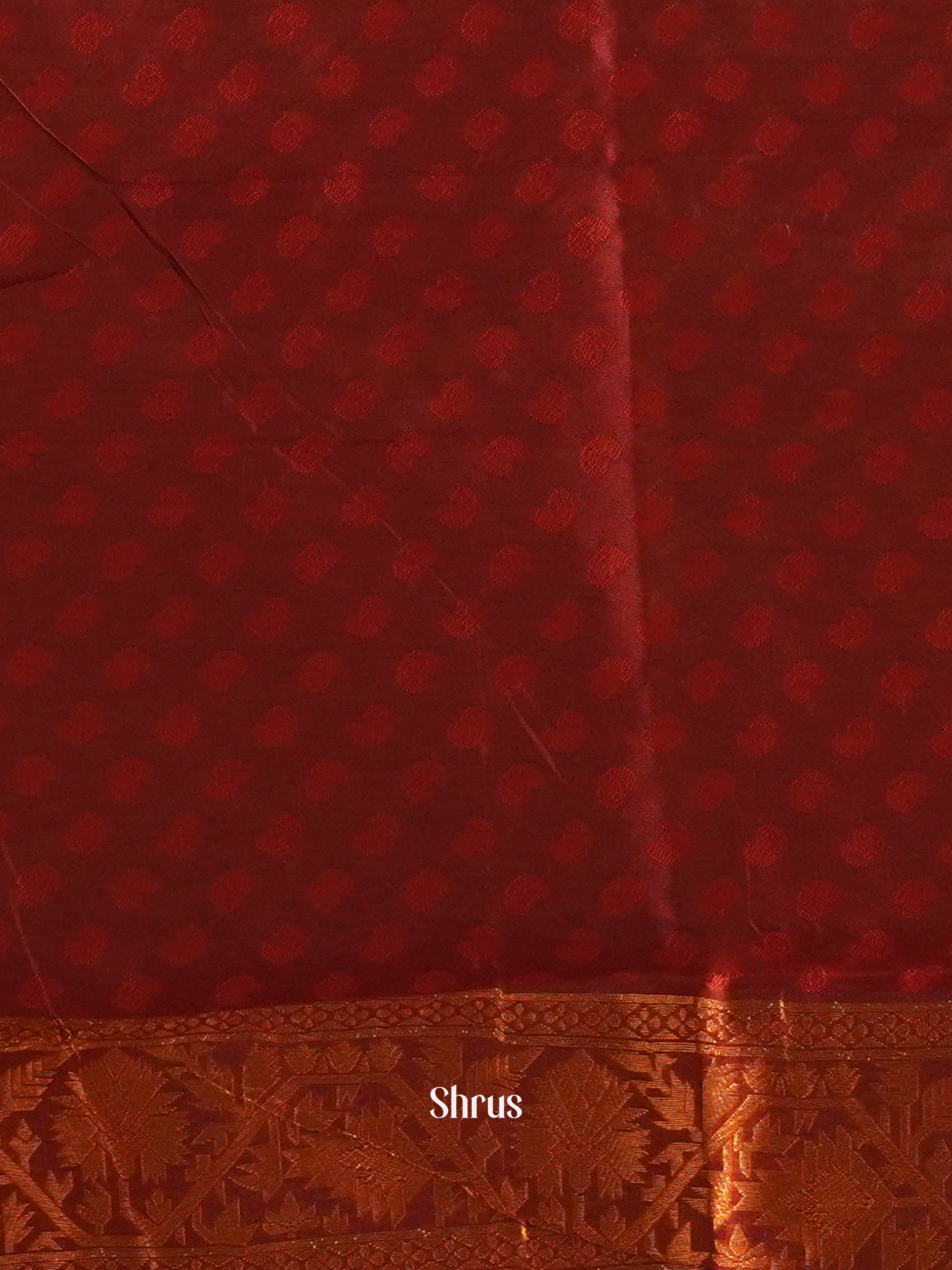 Green and arakku maroon - Semi Softsilk Saree - Shop on ShrusEternity.com