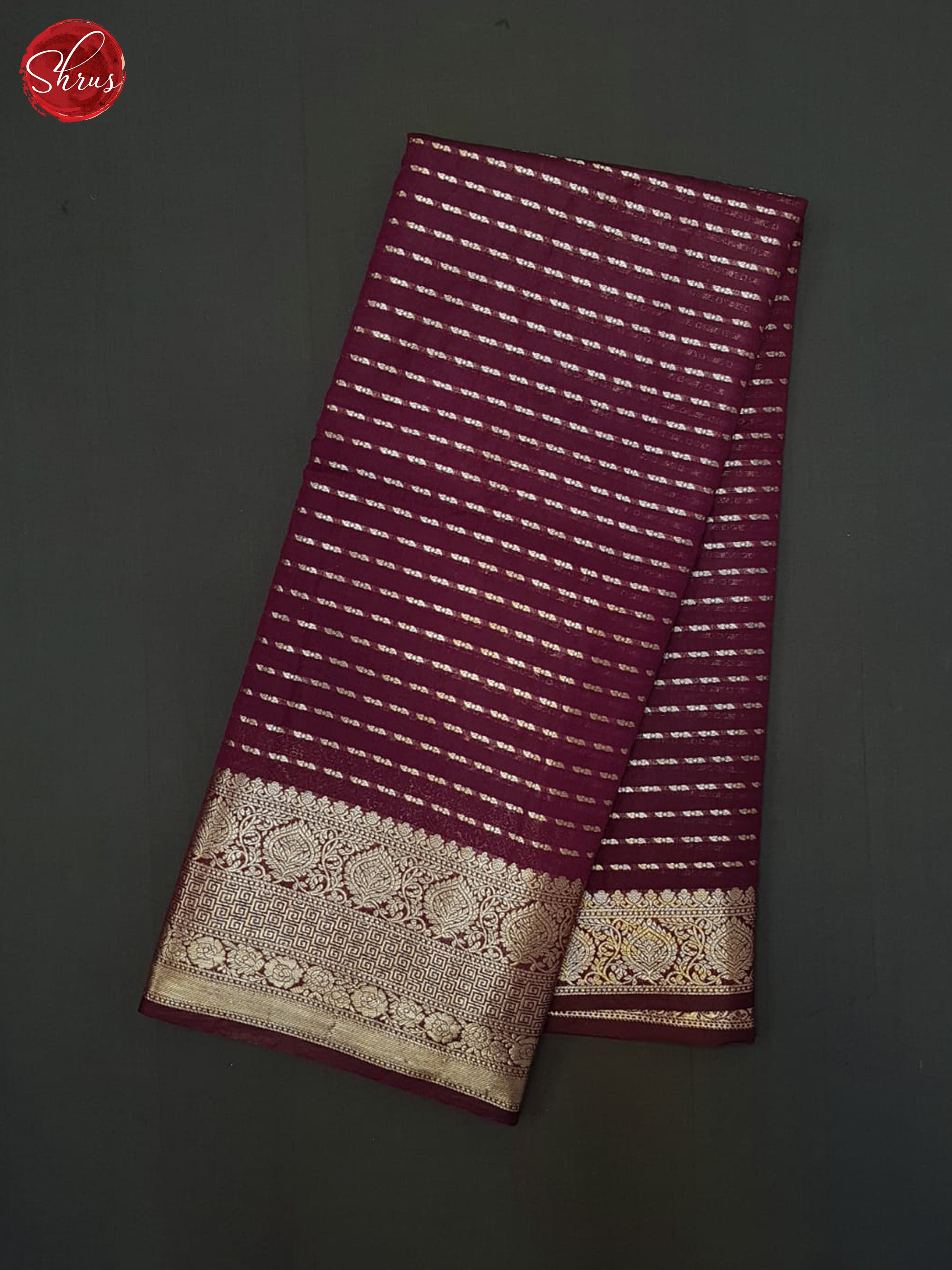 Maroon(Single Tone) - Semi Dupion Saree - Shop on ShrusEternity.com
