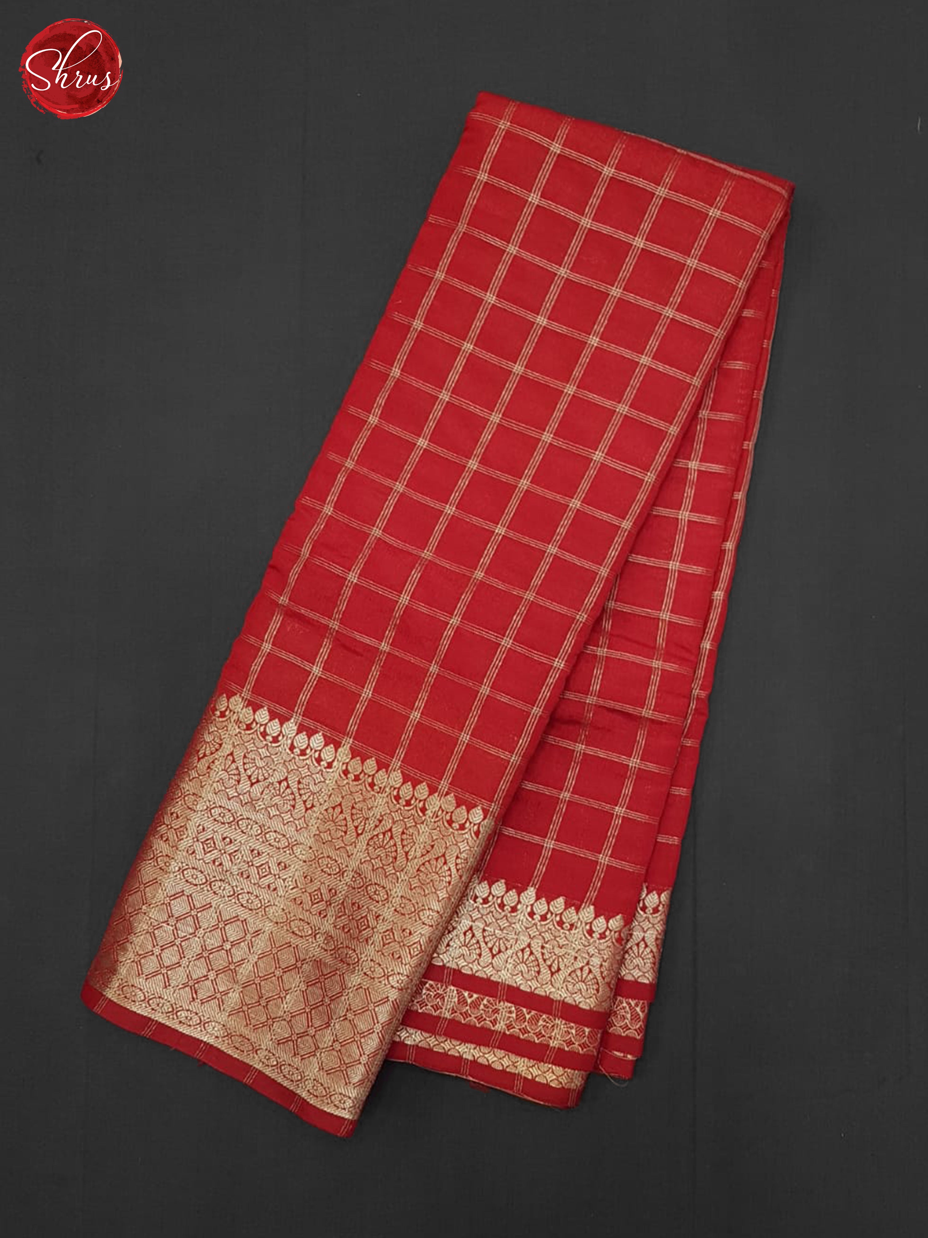 Red(Single Tone) - Semi Dupion Saree - Shop on ShrusEternity.com