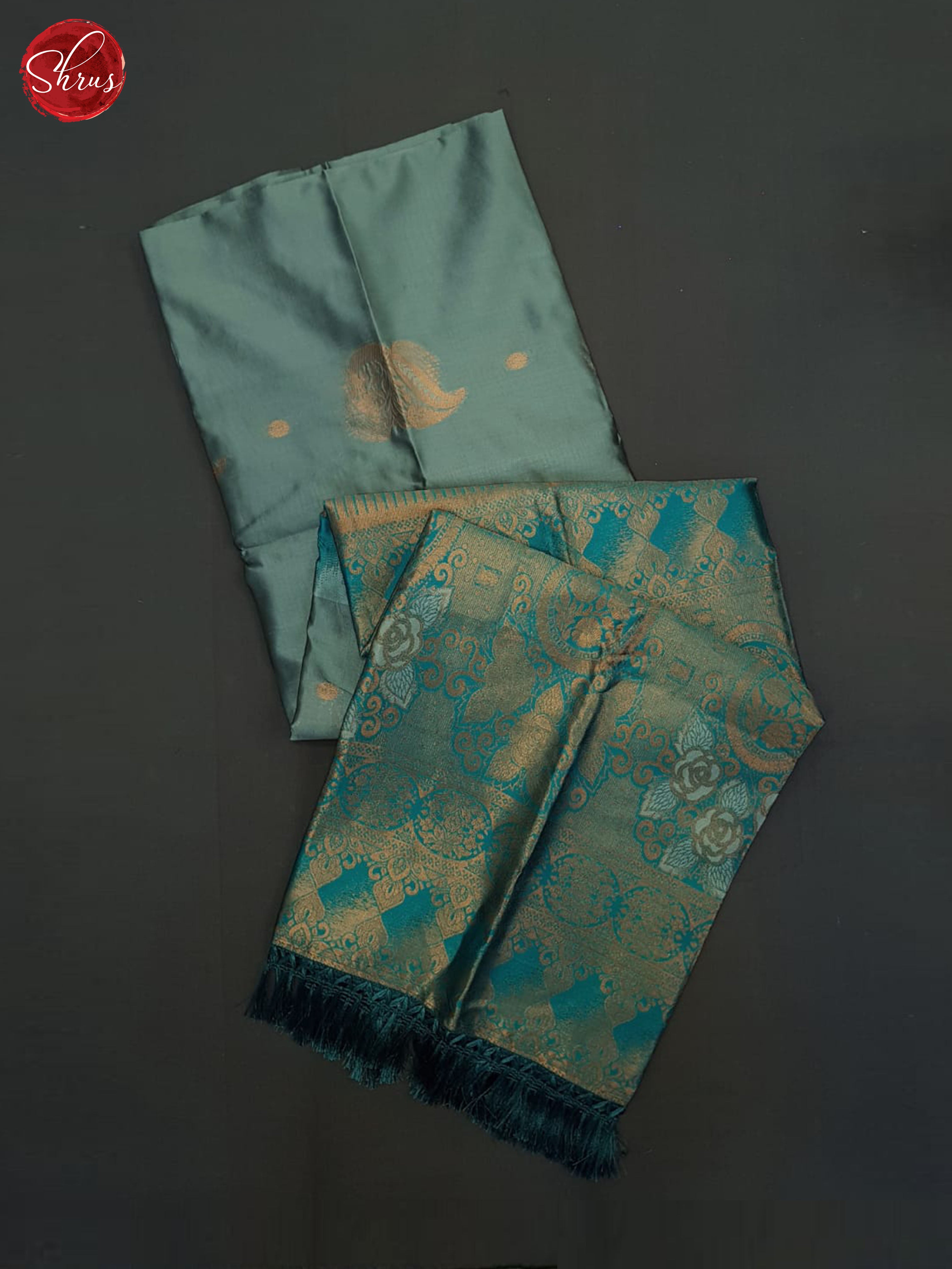 Grey And Green-Semi Soft silk saree - Shop on ShrusEternity.com