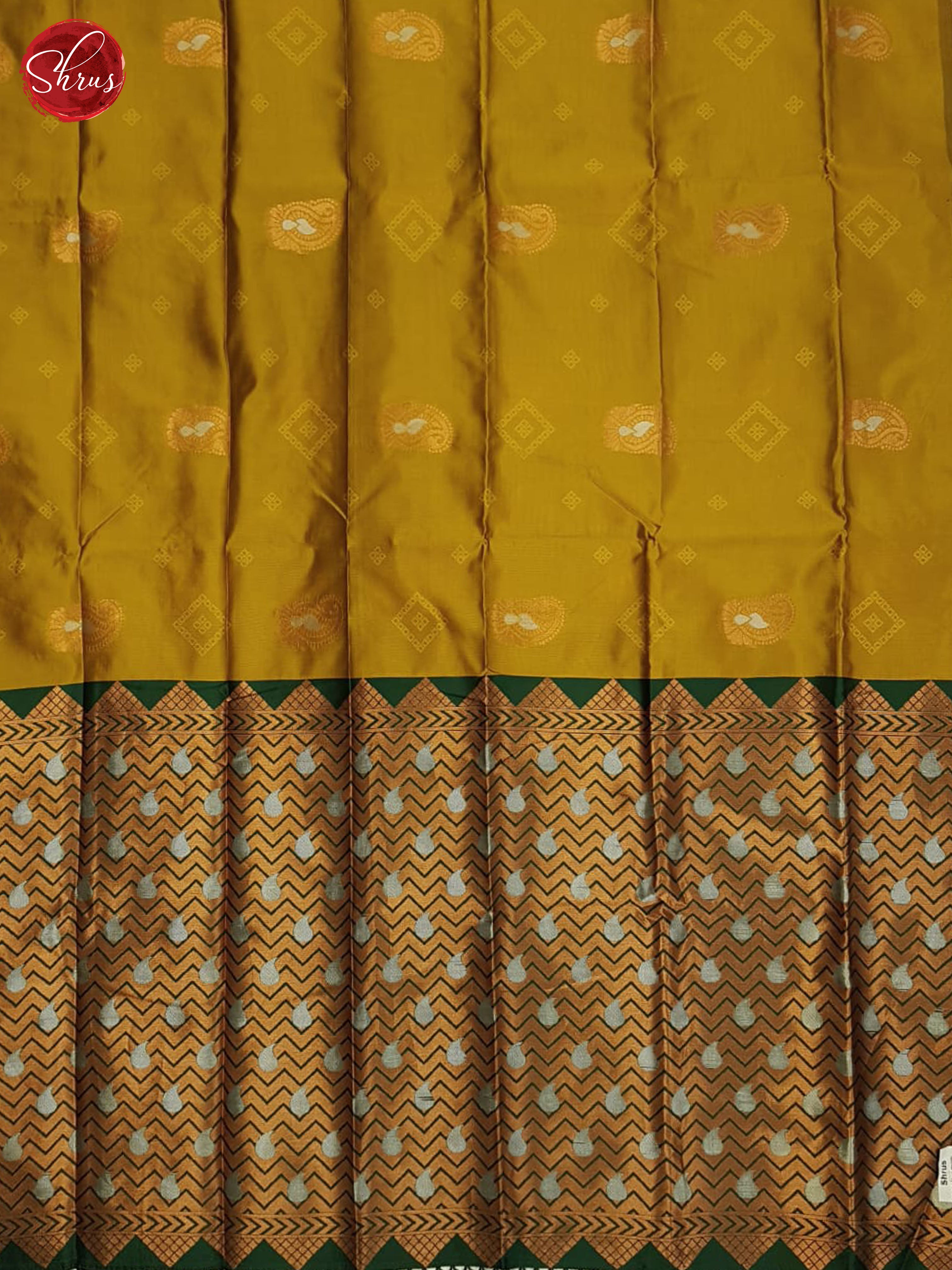 Mustard And Green-semi soft silk saree - Shop on ShrusEternity.com