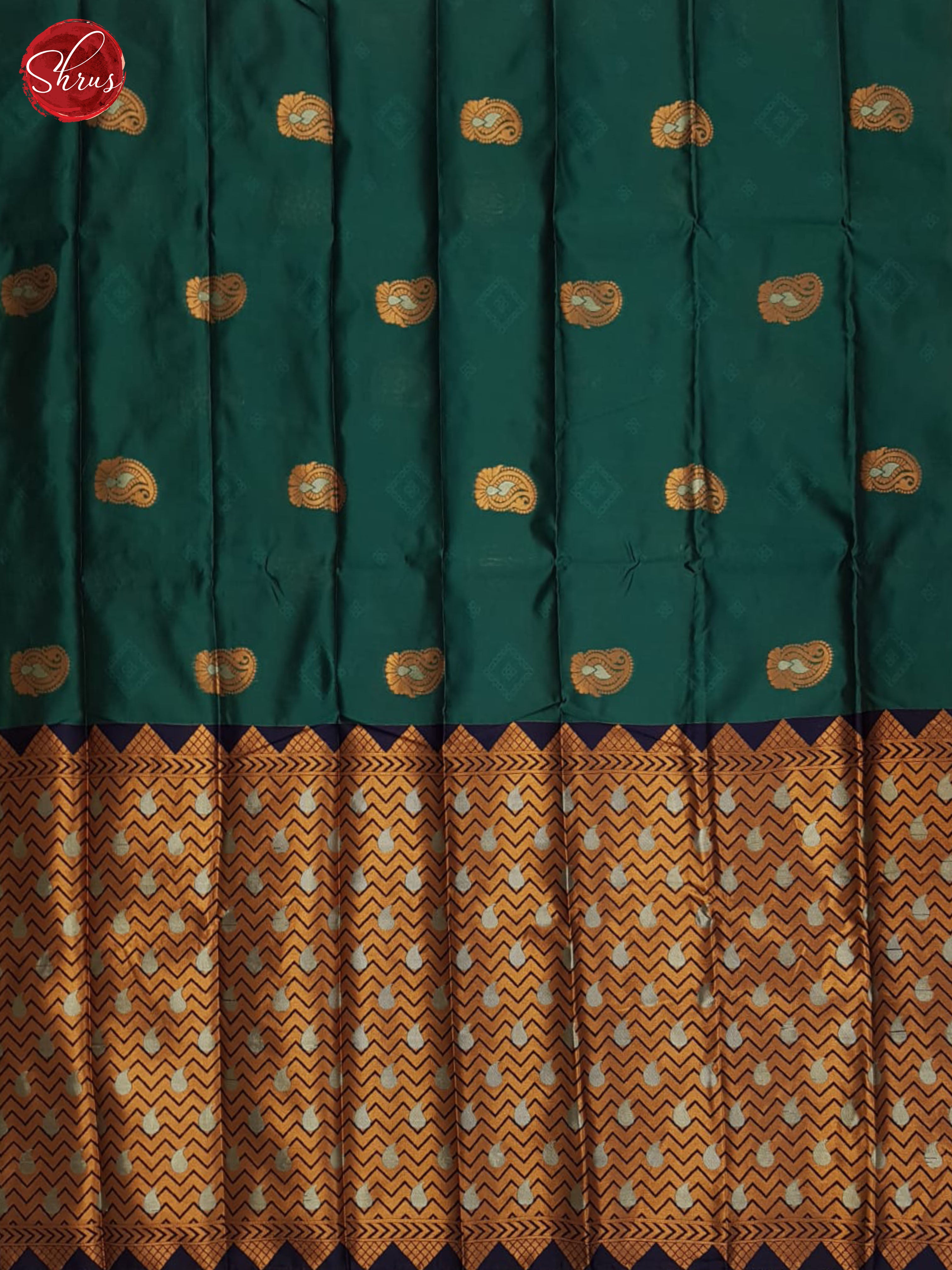 Green And Blue-Semi soft silk saree - Shop on ShrusEternity.com