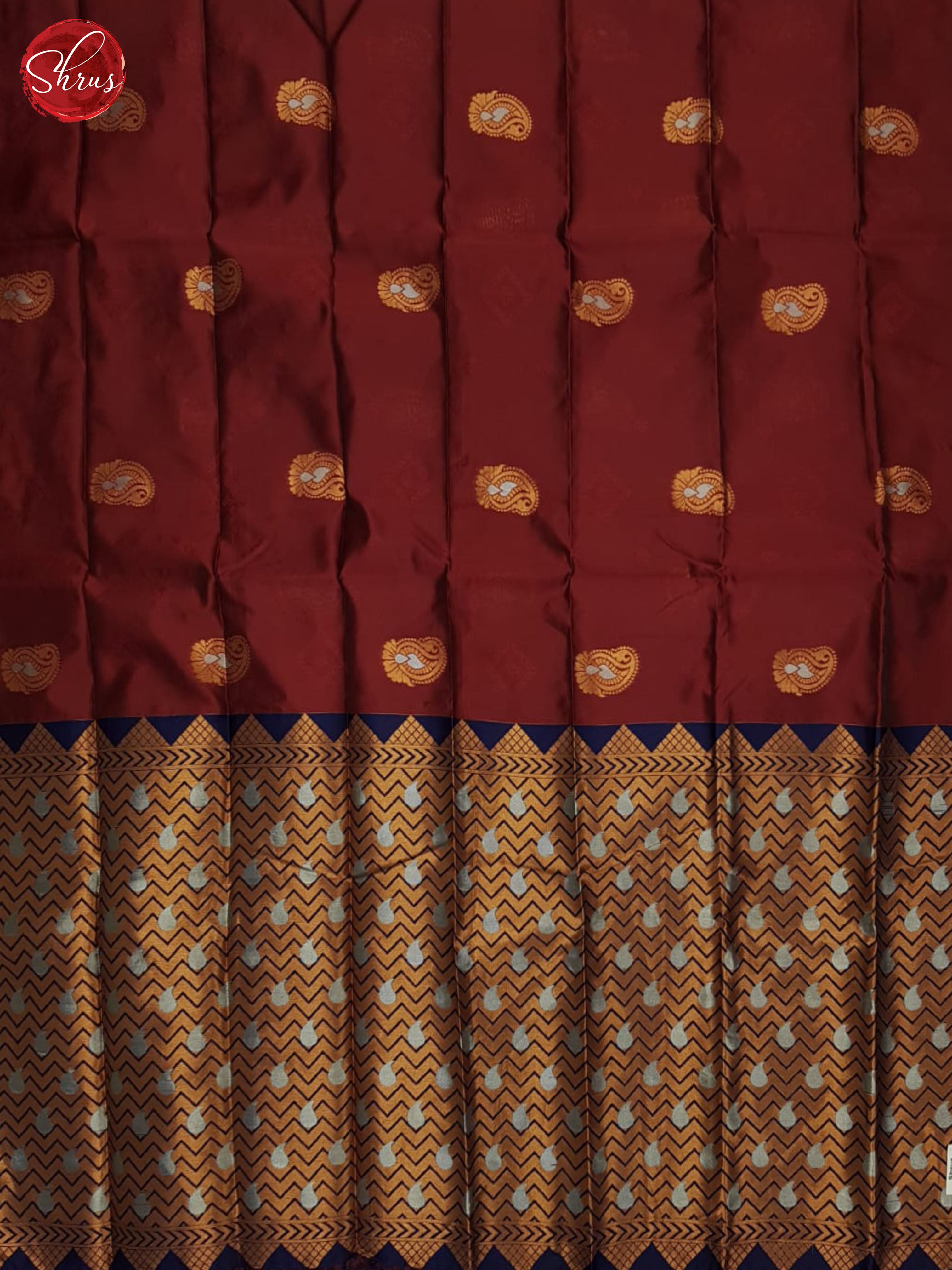 Arakku Maroon And Blue-Semi soft silk saree - Shop on ShrusEternity.com