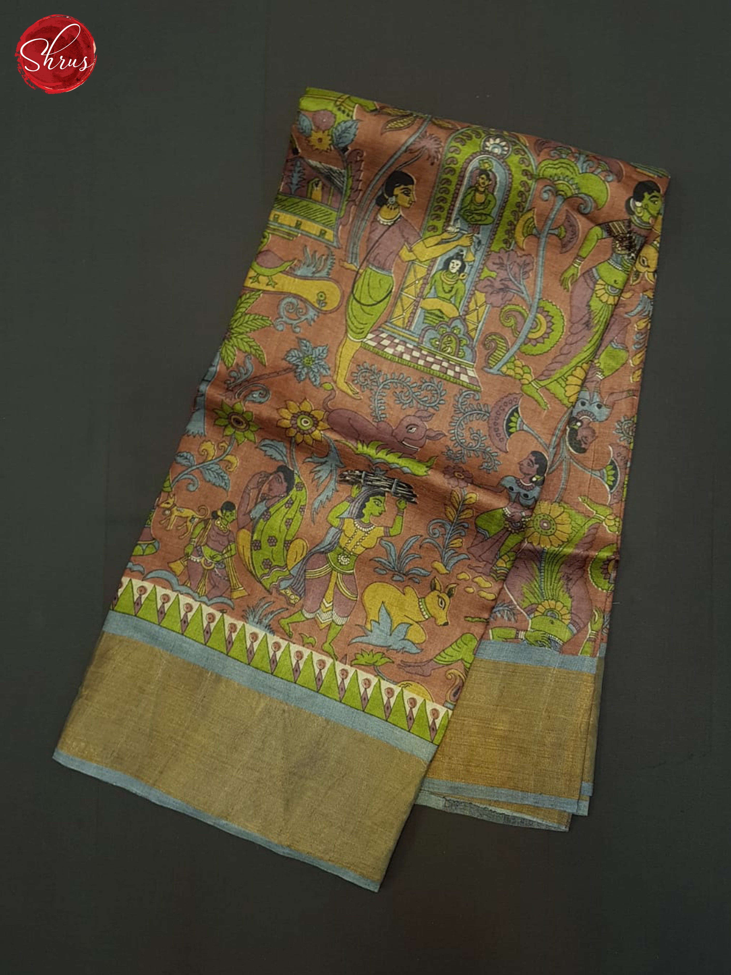 Brown & Grey - Tussar Saree - Shop on ShrusEternity.com