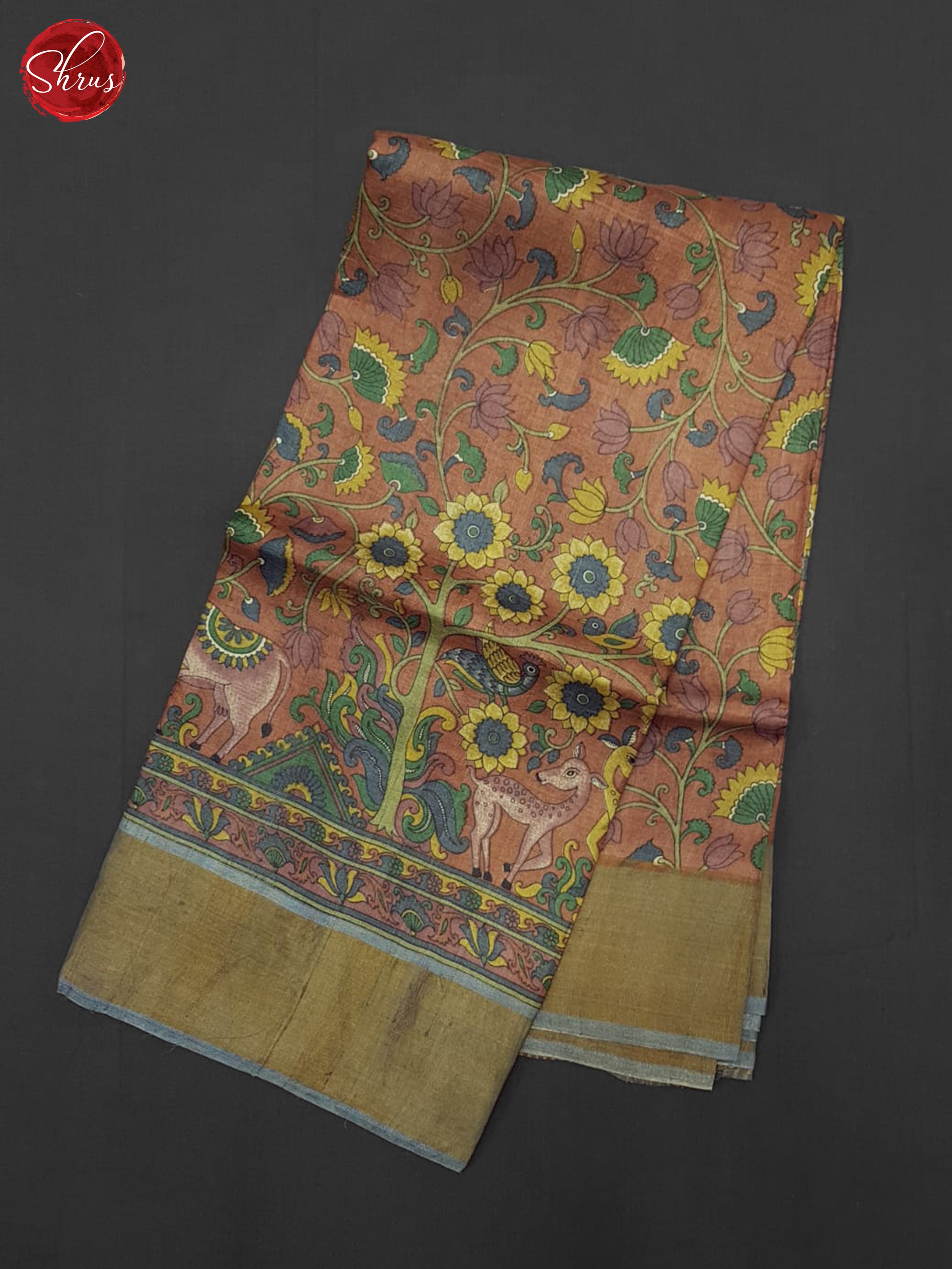 brown & Grey - Tussar Saree - Shop on ShrusEternity.com