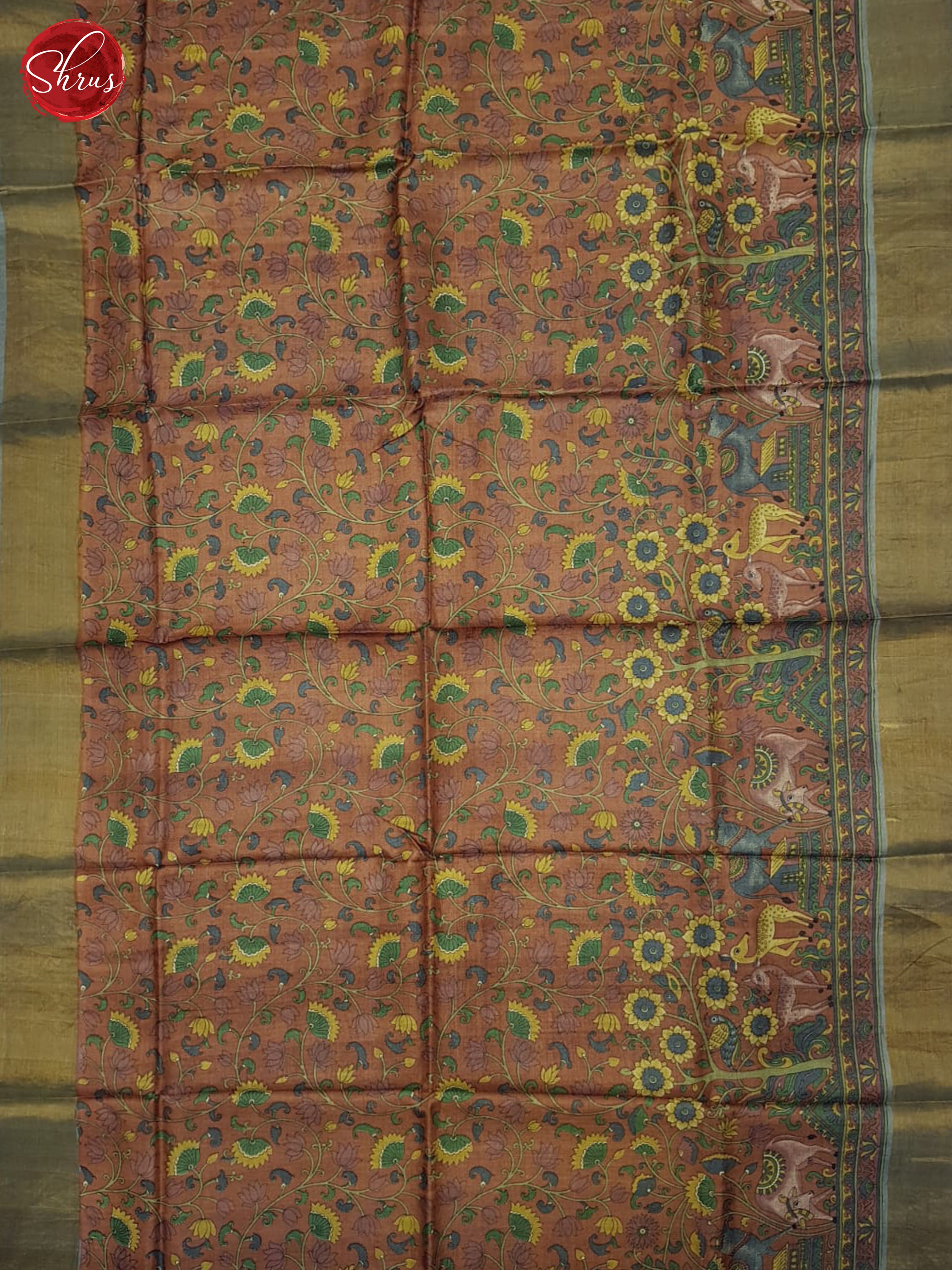 brown & Grey - Tussar Saree - Shop on ShrusEternity.com