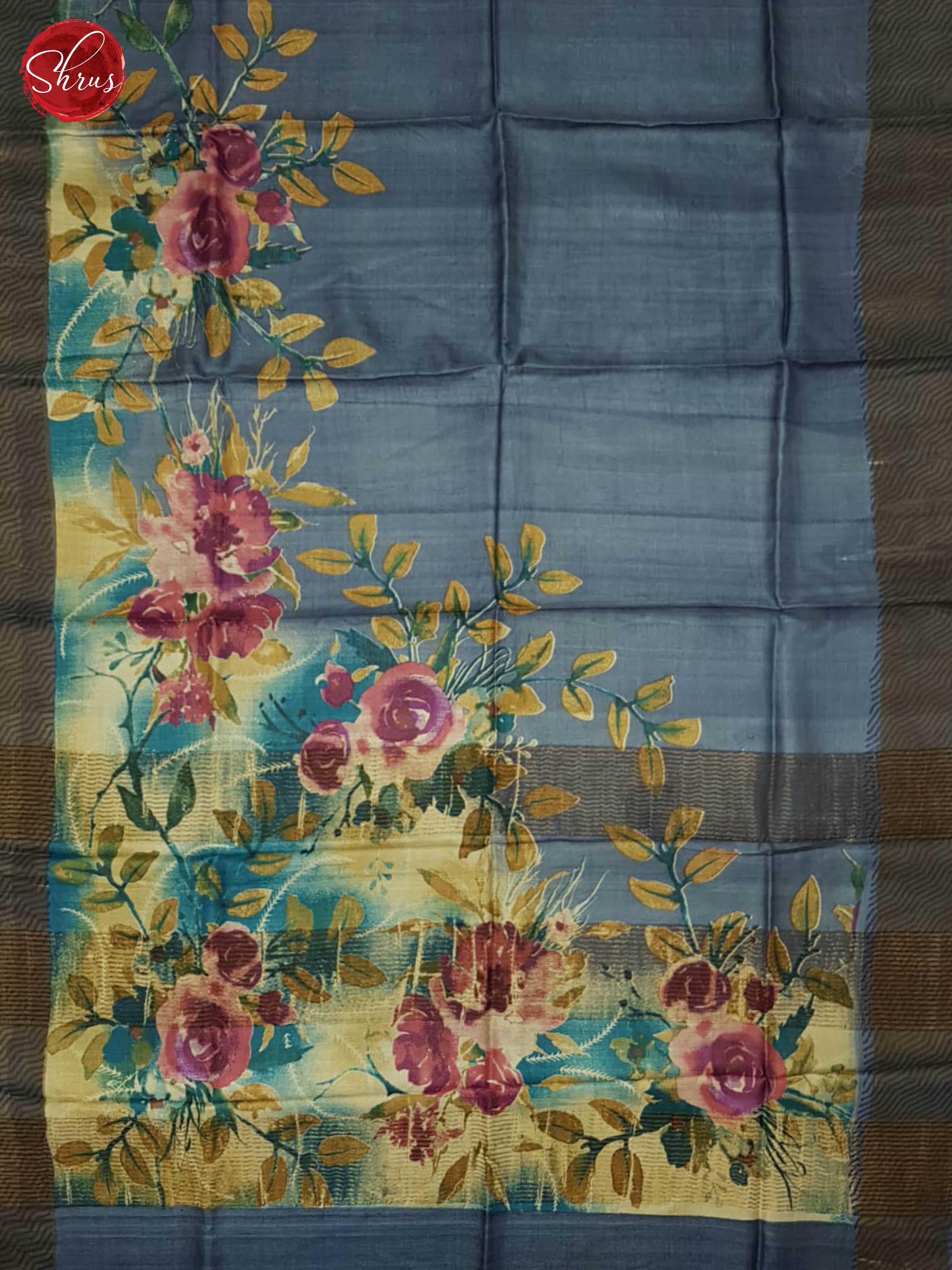 Grey(Single Tone)- Tussar Saree - Shop on ShrusEternity.com