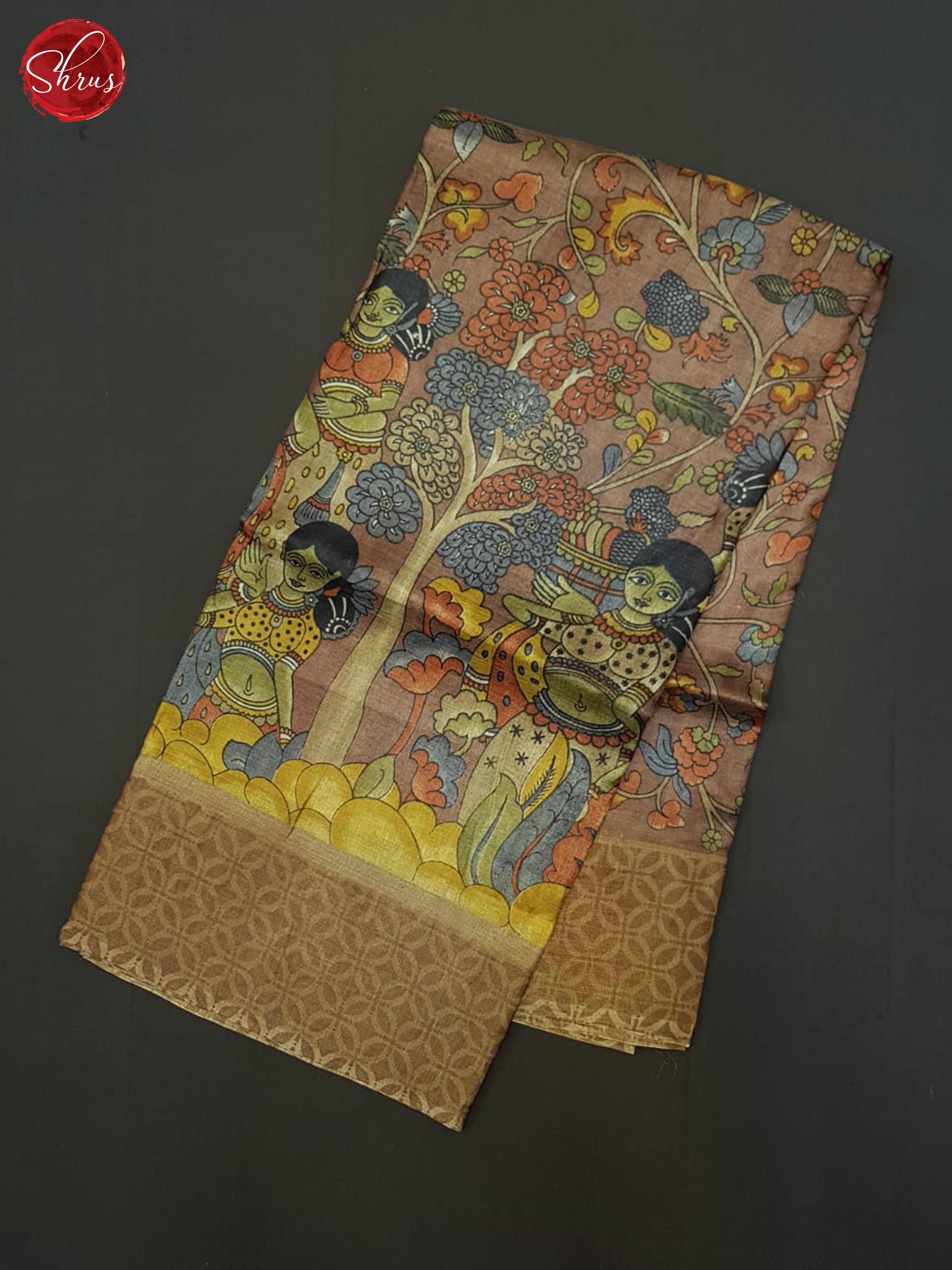 Brown(Single Tone) - Tussar Saree - Shop on ShrusEternity.com