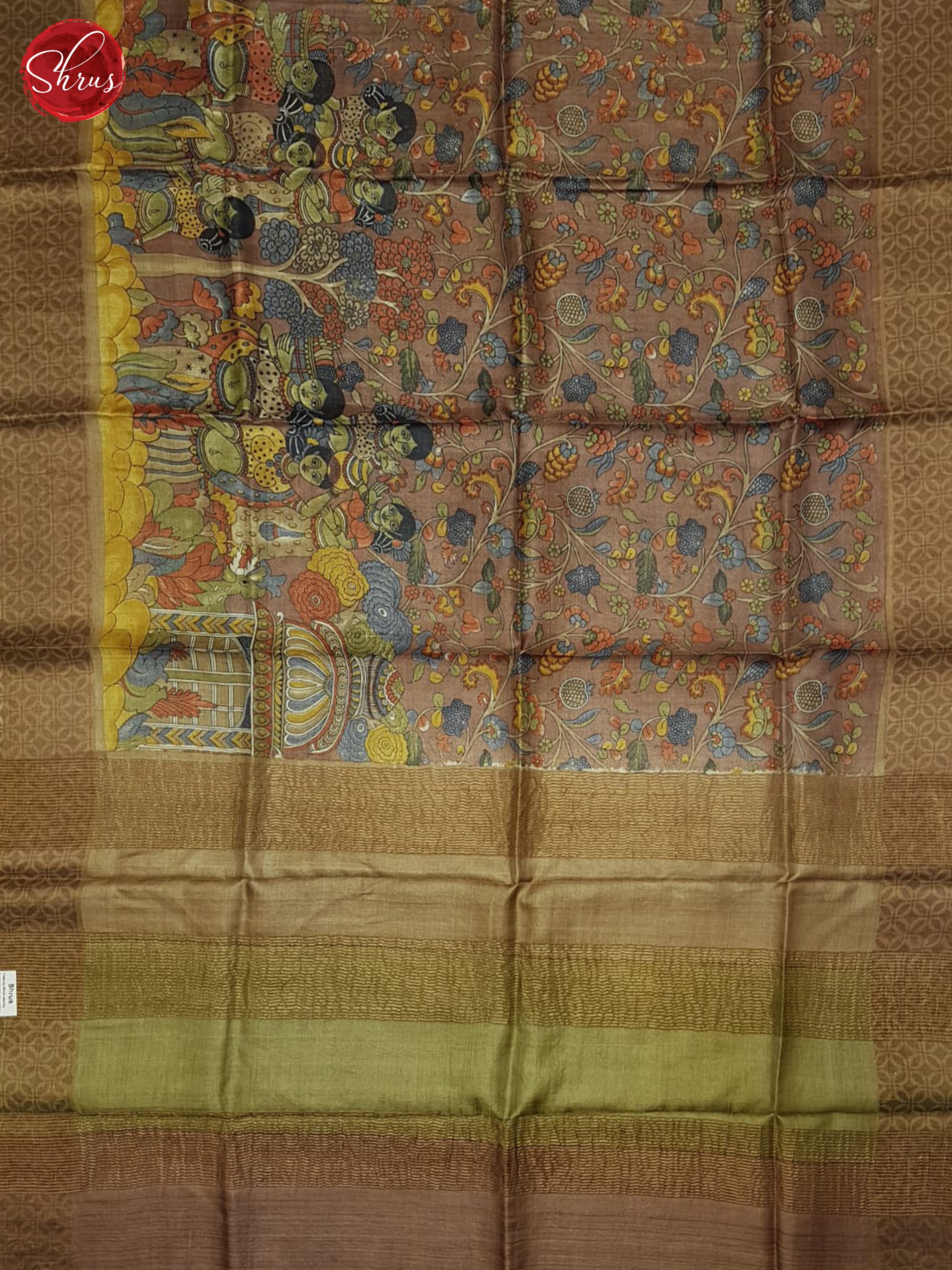 Brown(Single Tone) - Tussar Saree - Shop on ShrusEternity.com