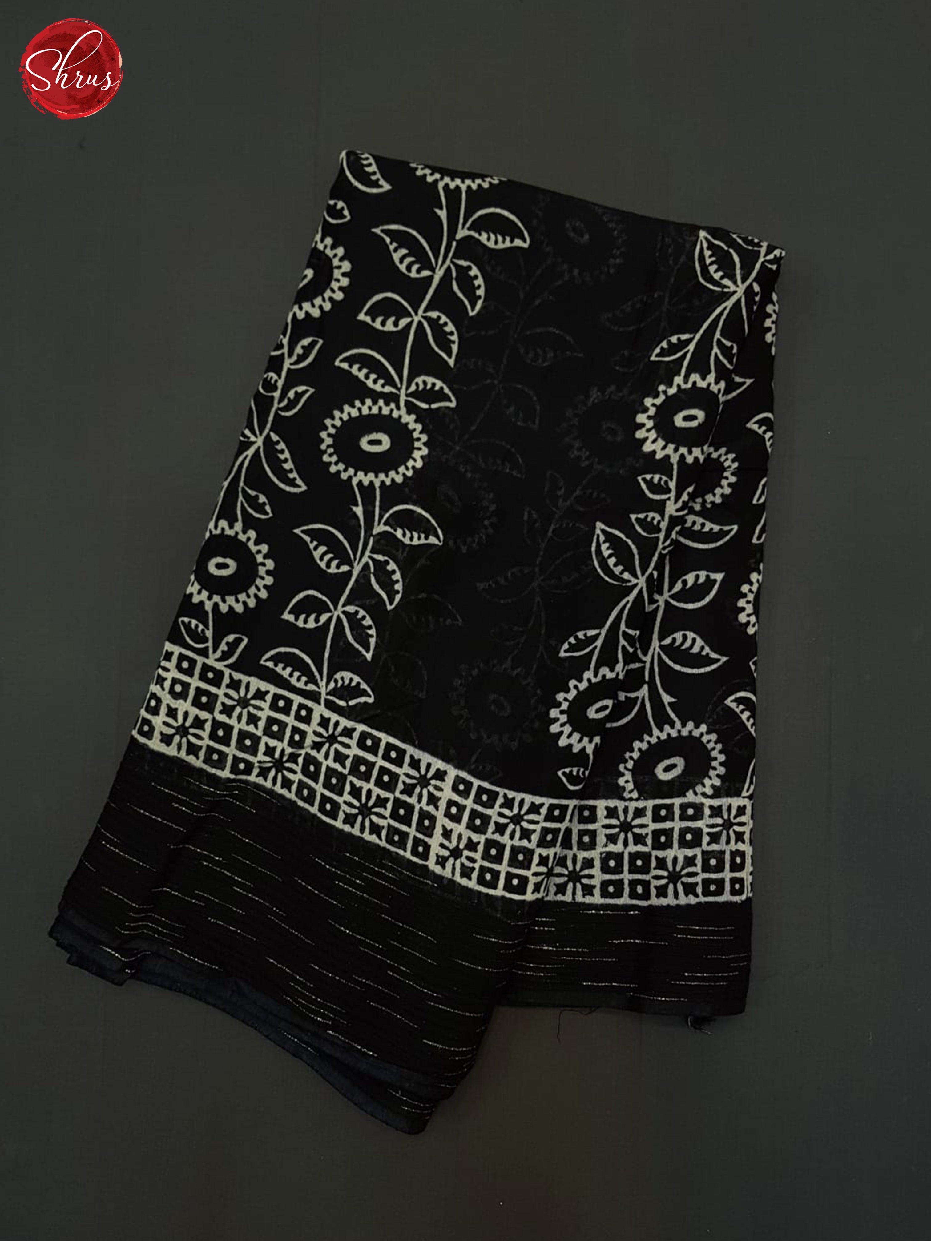 Black(Single Tone) - Linen Cotton Saree - Shop on ShrusEternity.com