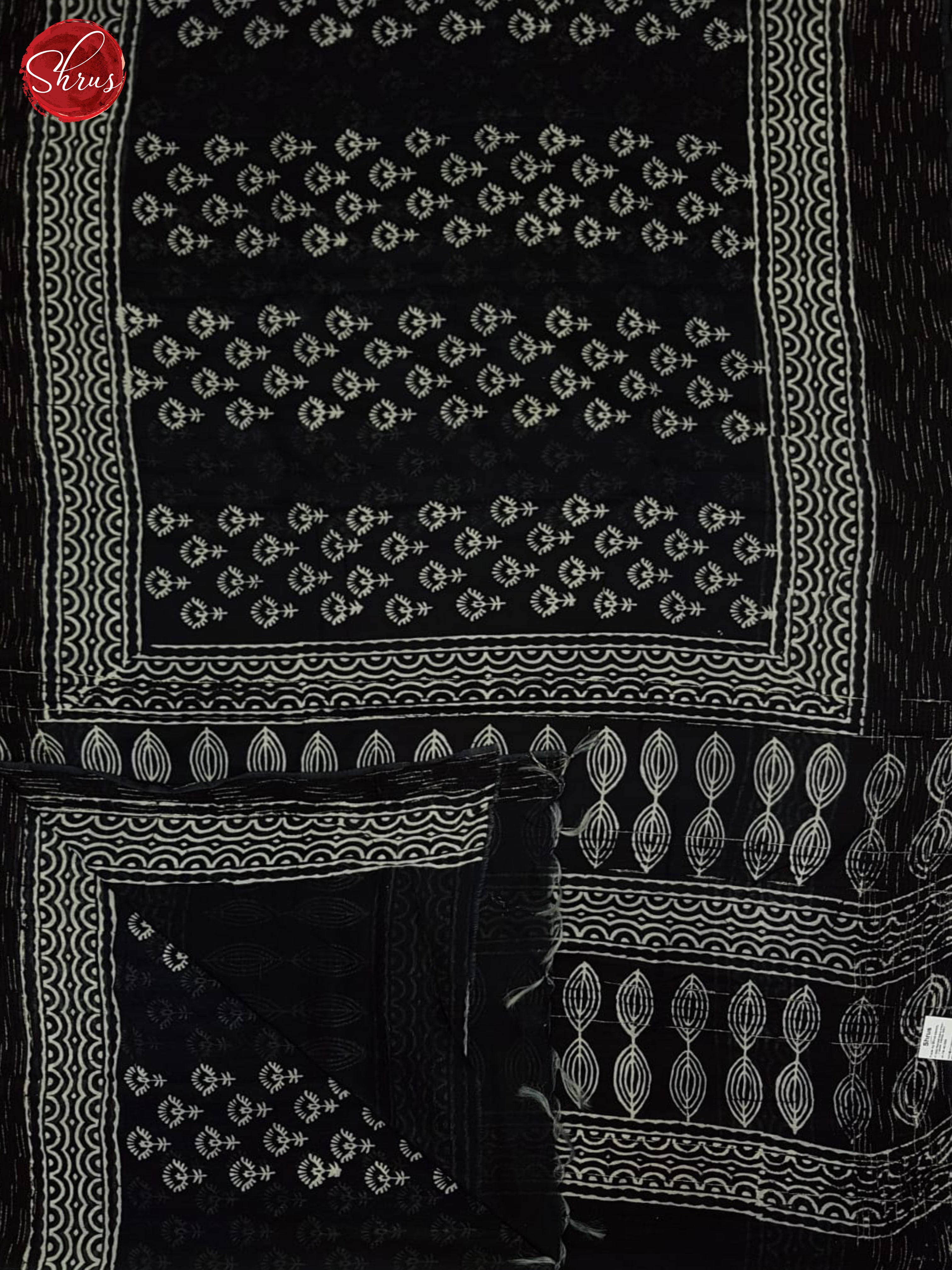 Black(Single Tone) - Linen Cotton Saree - Shop on ShrusEternity.com