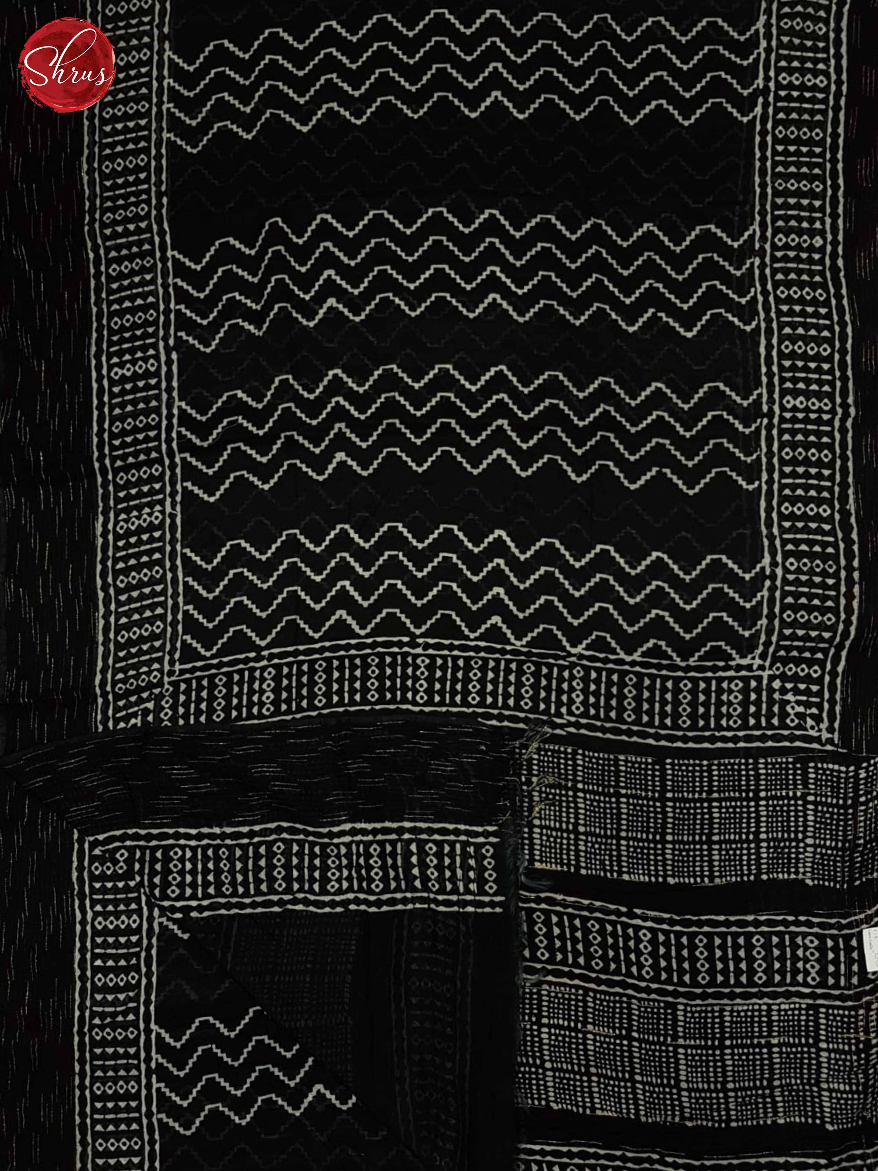 Black (Single Tone) - Linen Cotton Saree - Shop on ShrusEternity.com