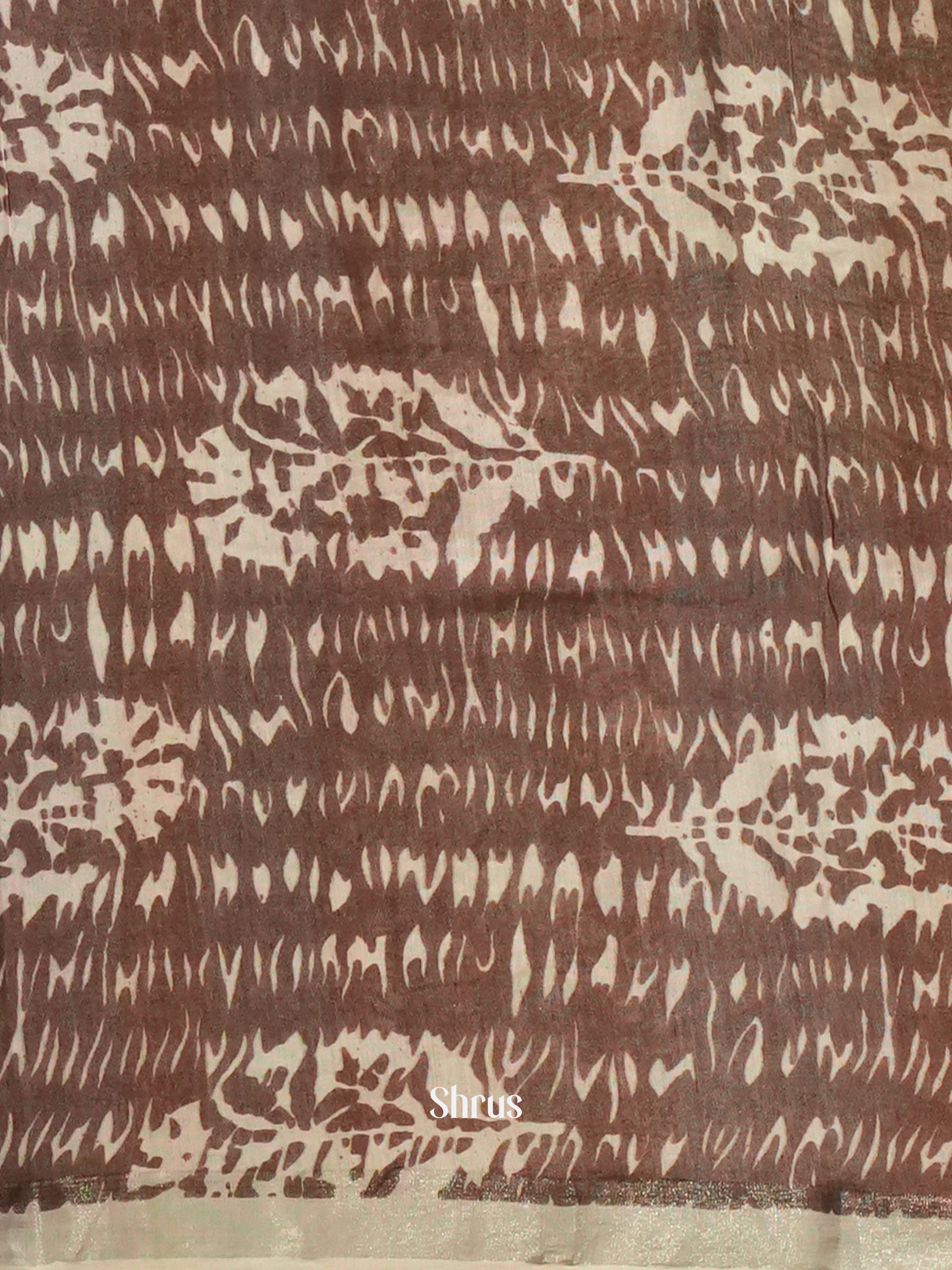 Brown & Blue -Jaipur cotton Saree - Shop on ShrusEternity.com