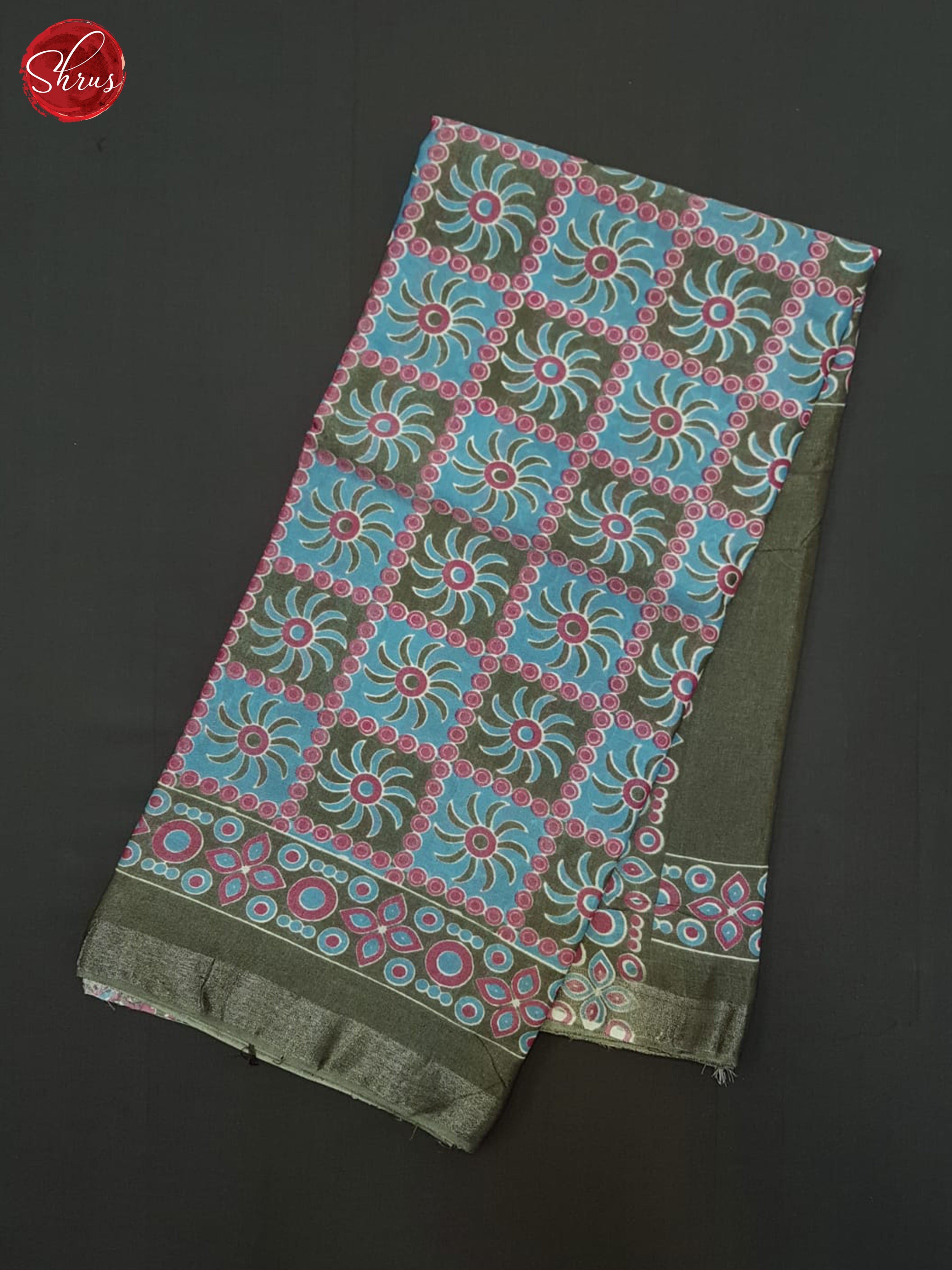 Grey and Blue - Jaipur cotton Saree - Shop on ShrusEternity.com