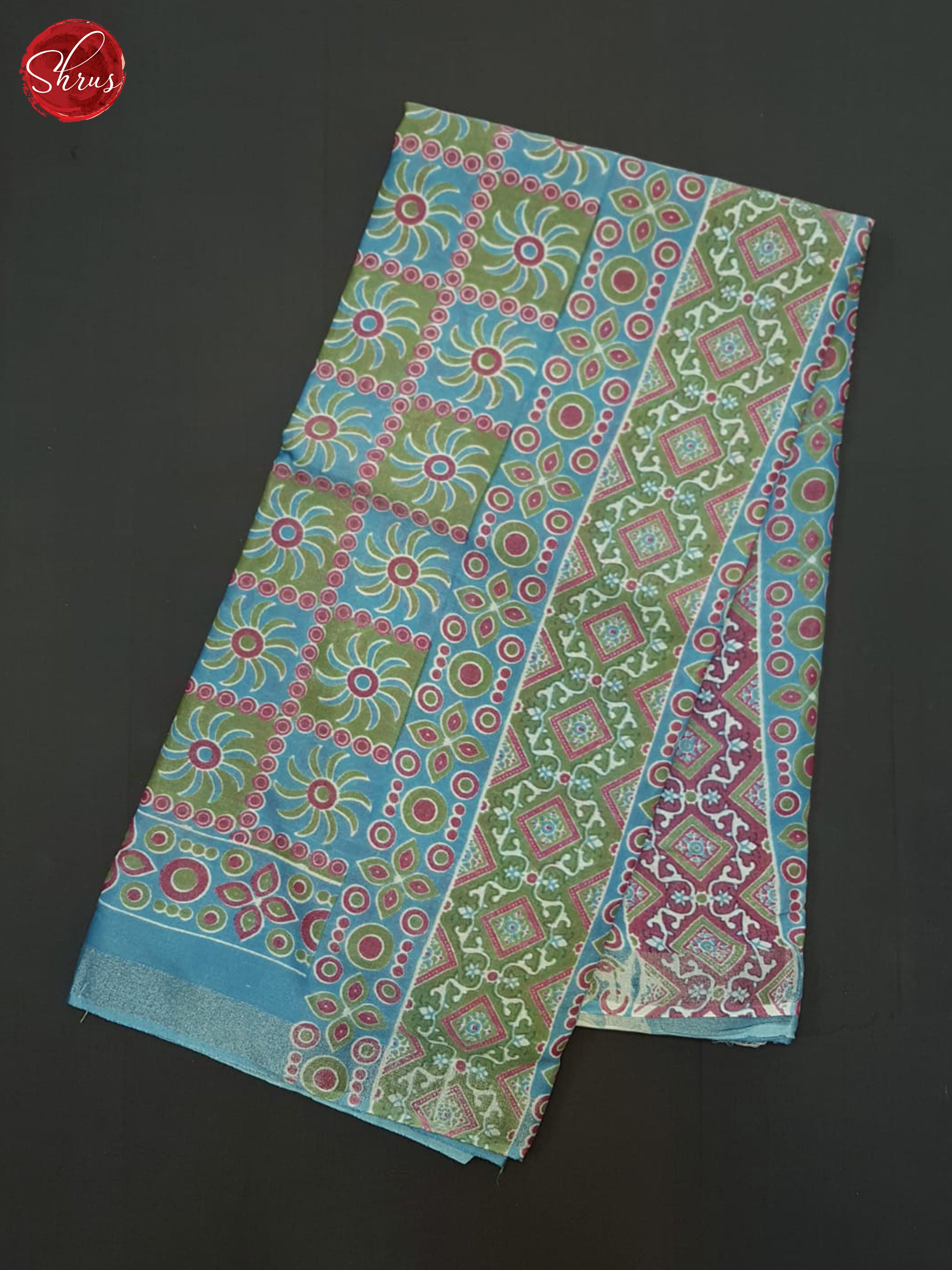 Blue and Cream - Jaipur cotton Saree - Shop on ShrusEternity.com