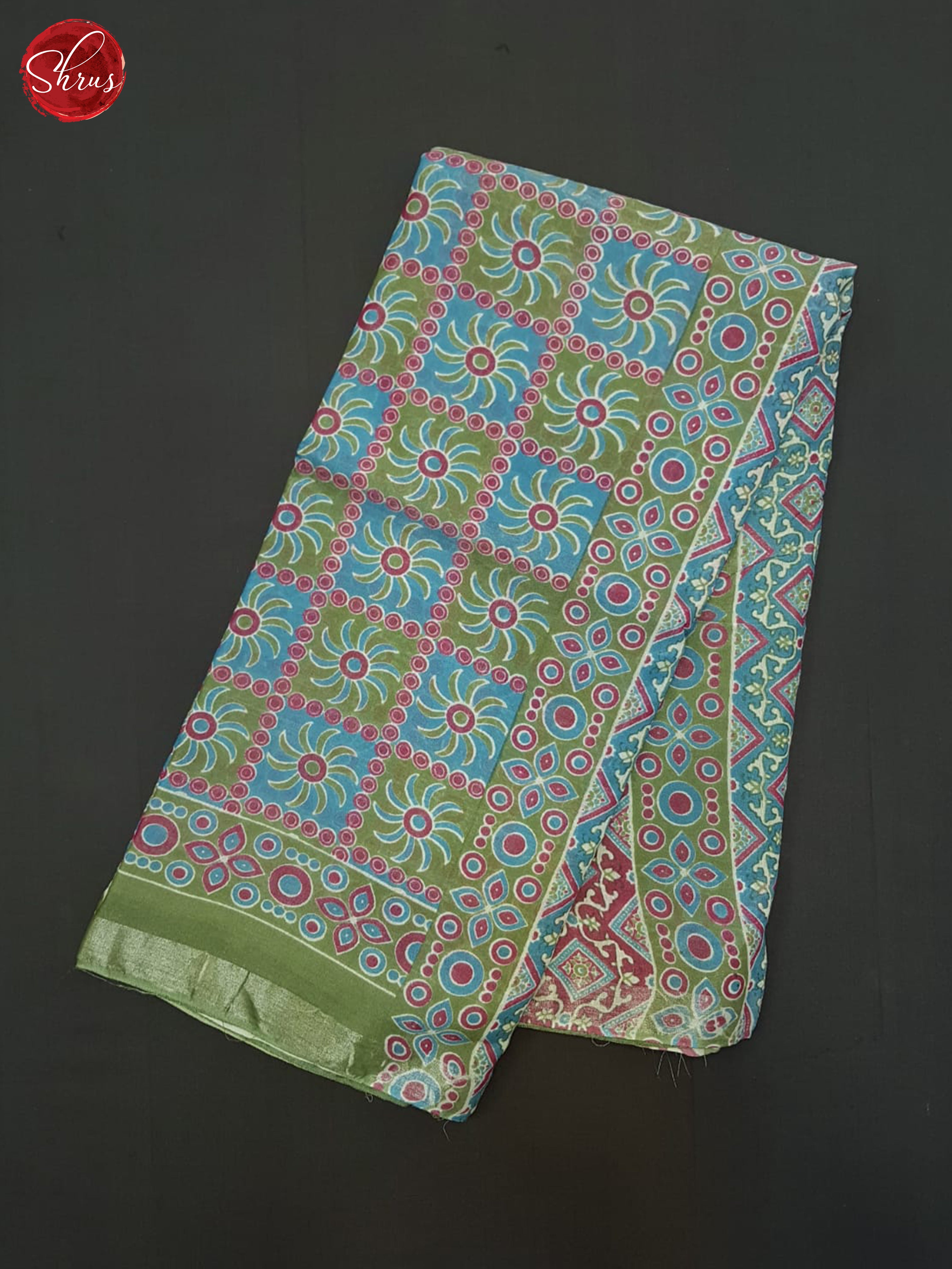 Blue and Green- Jaipur cotton Saree - Shop on ShrusEternity.com