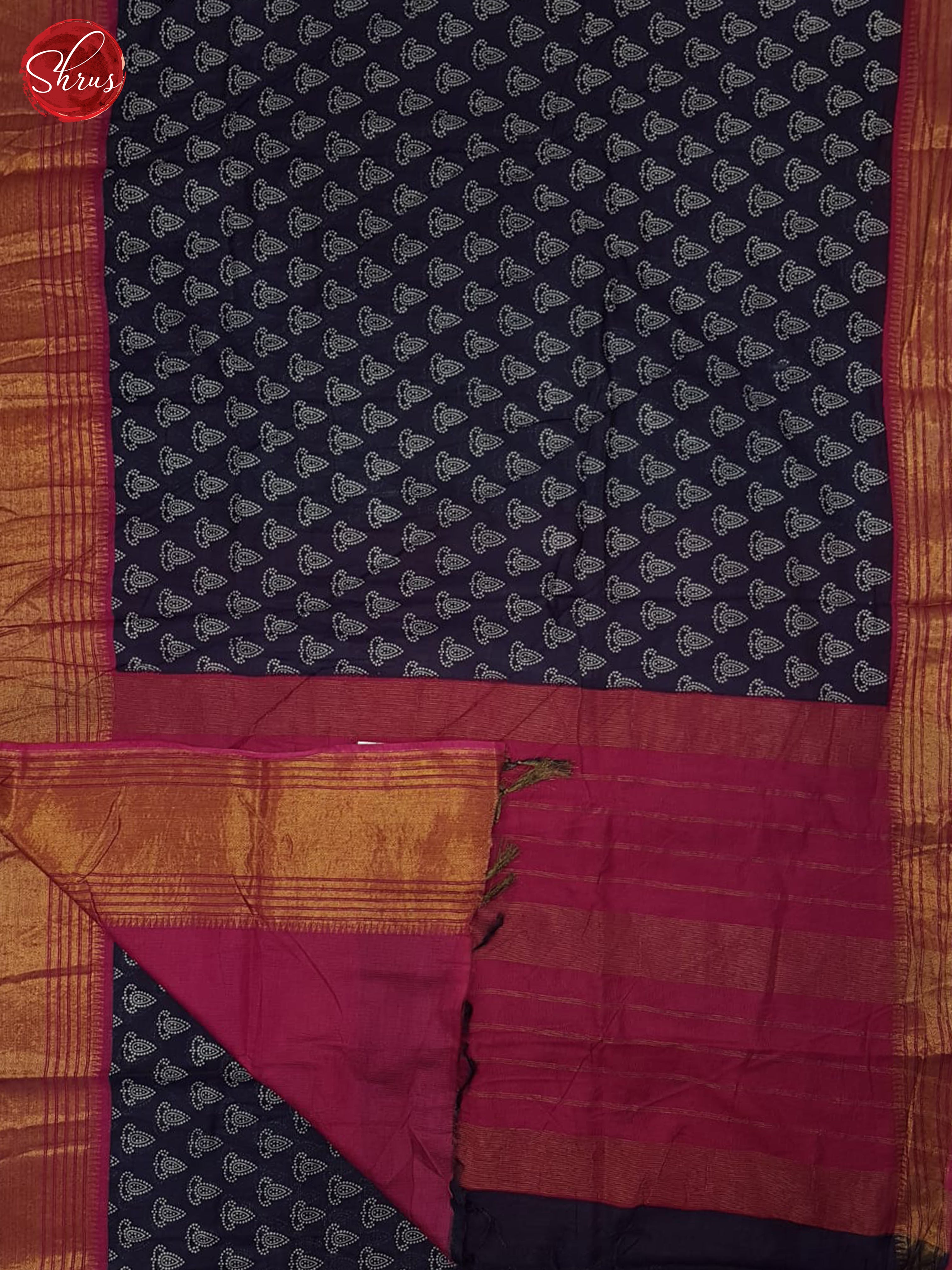 Blue & Pink - Semi Tussar Saree - Shop on ShrusEternity.com