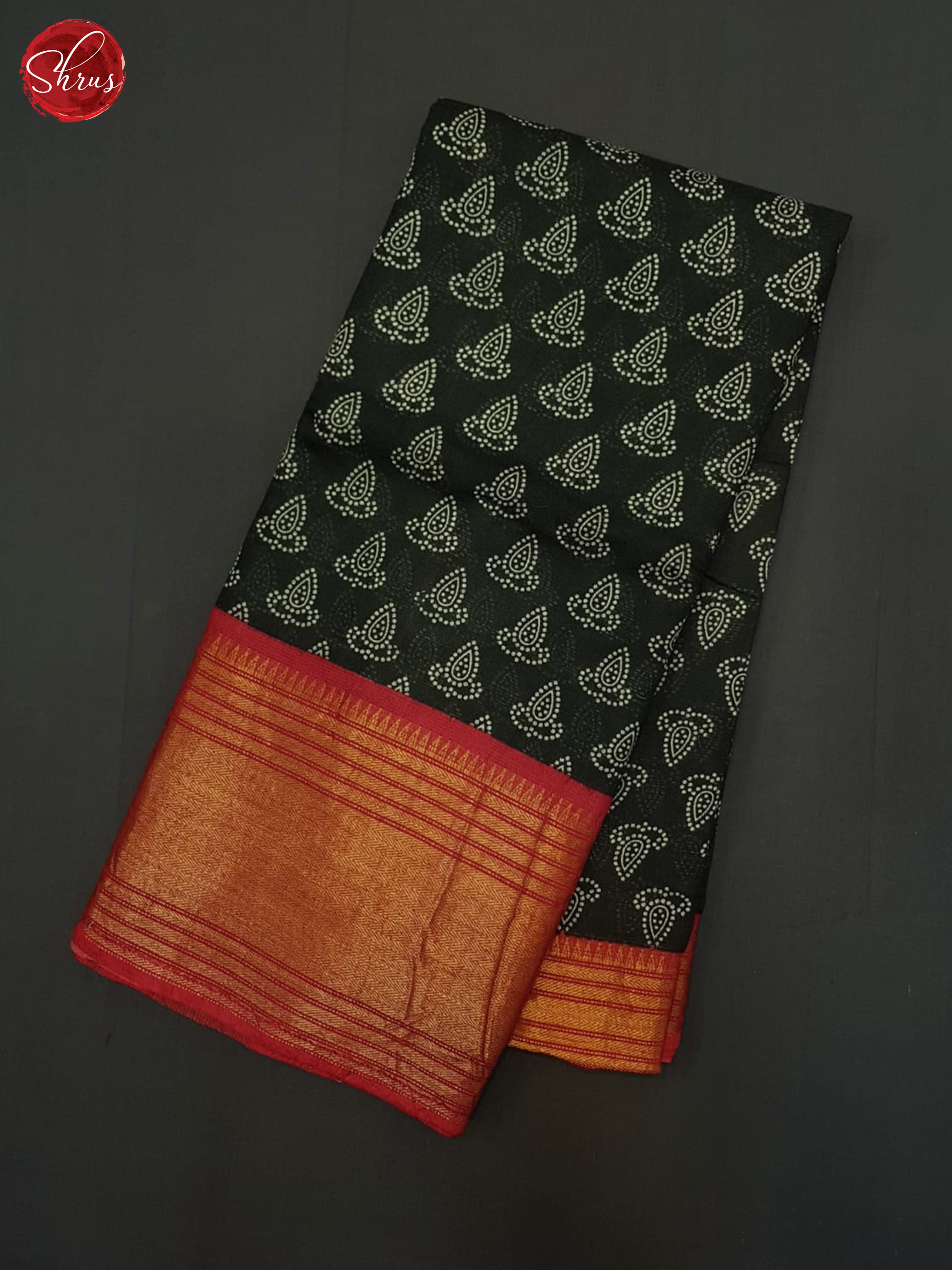 Black & Red - Semi Tussar Saree - Shop on ShrusEternity.com