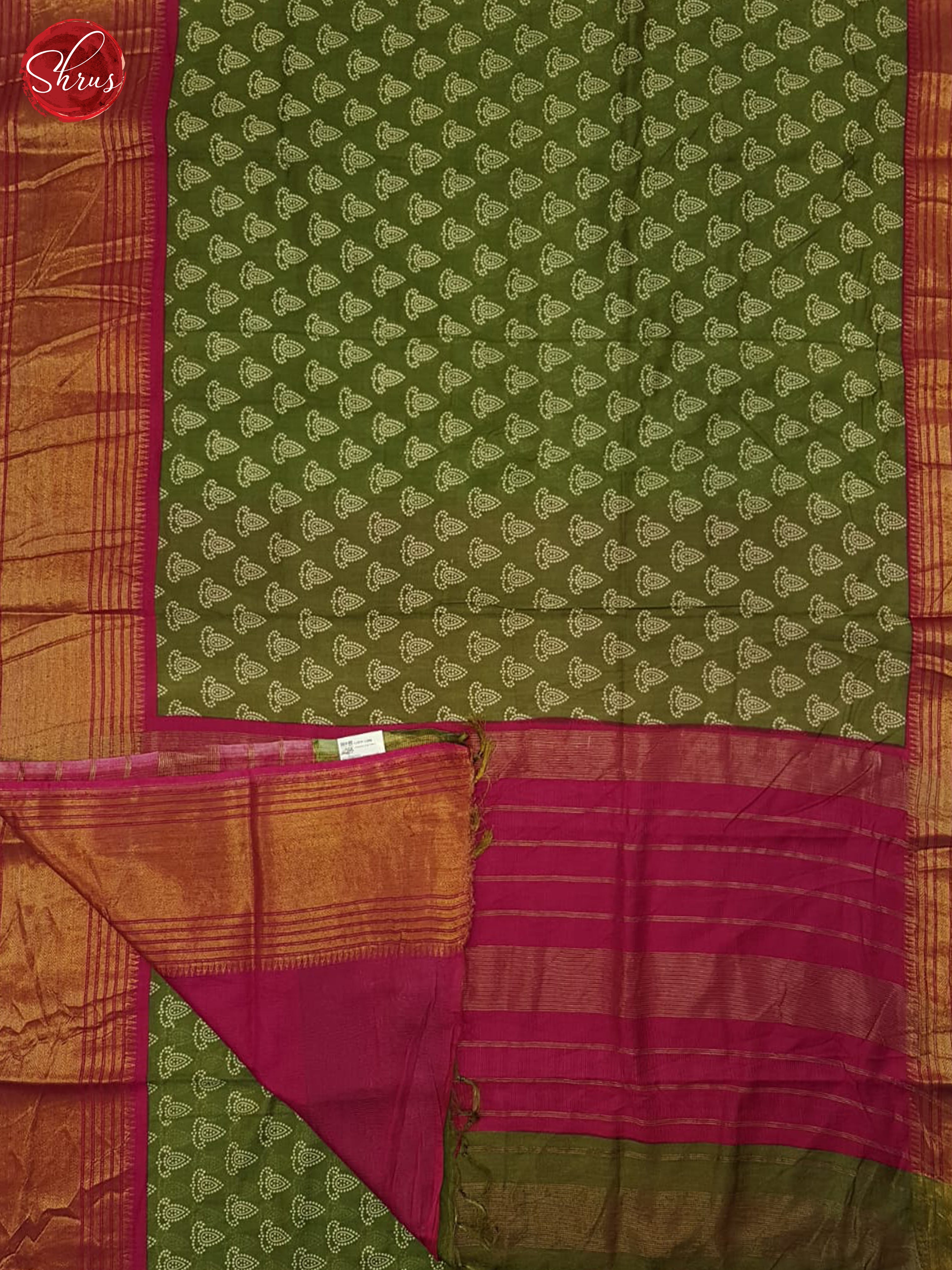 Green & Pink- Semi Tussar Saree - Shop on ShrusEternity.com