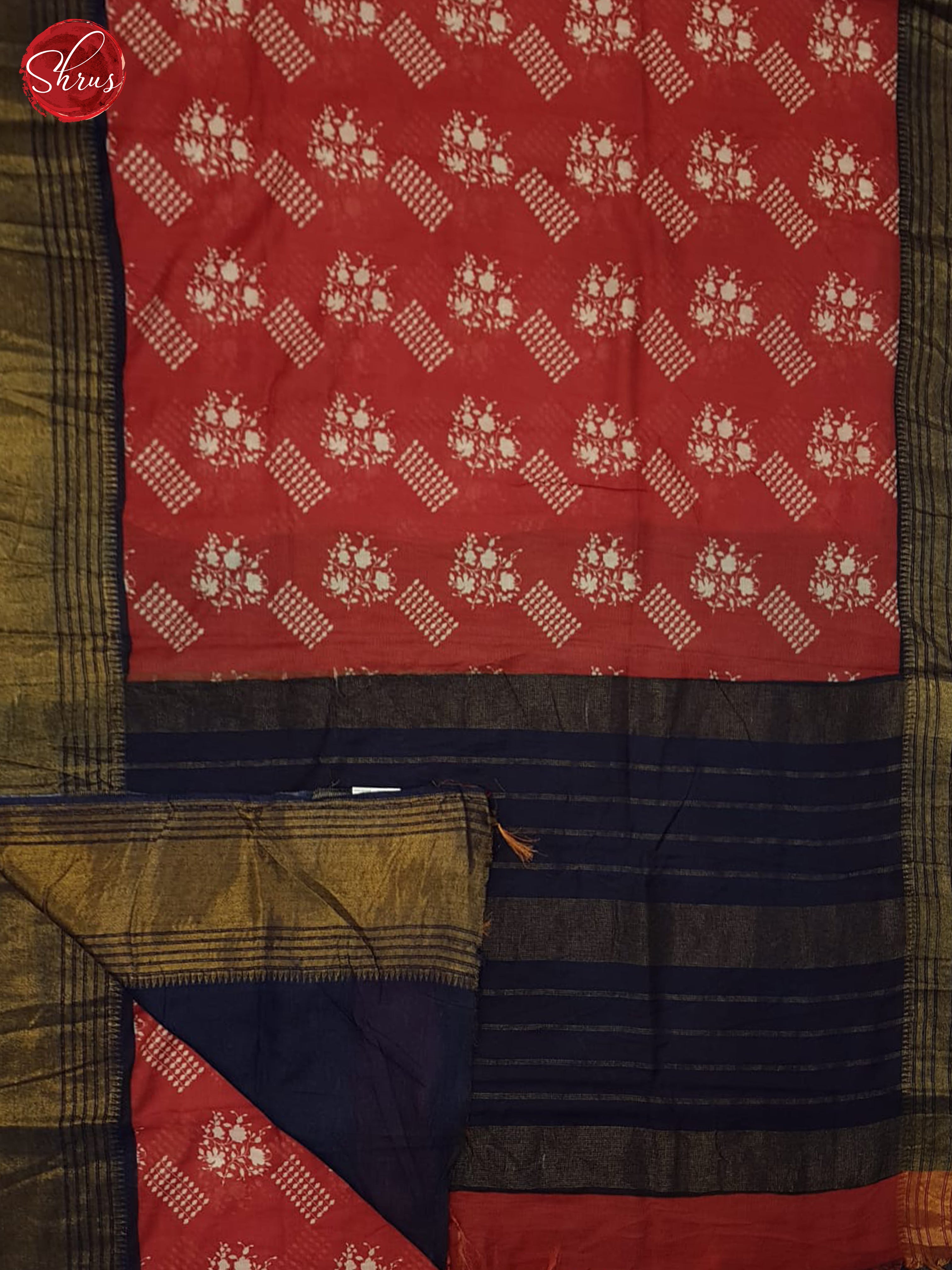 REd & Blue - Semi Tussar Saree - Shop on ShrusEternity.com