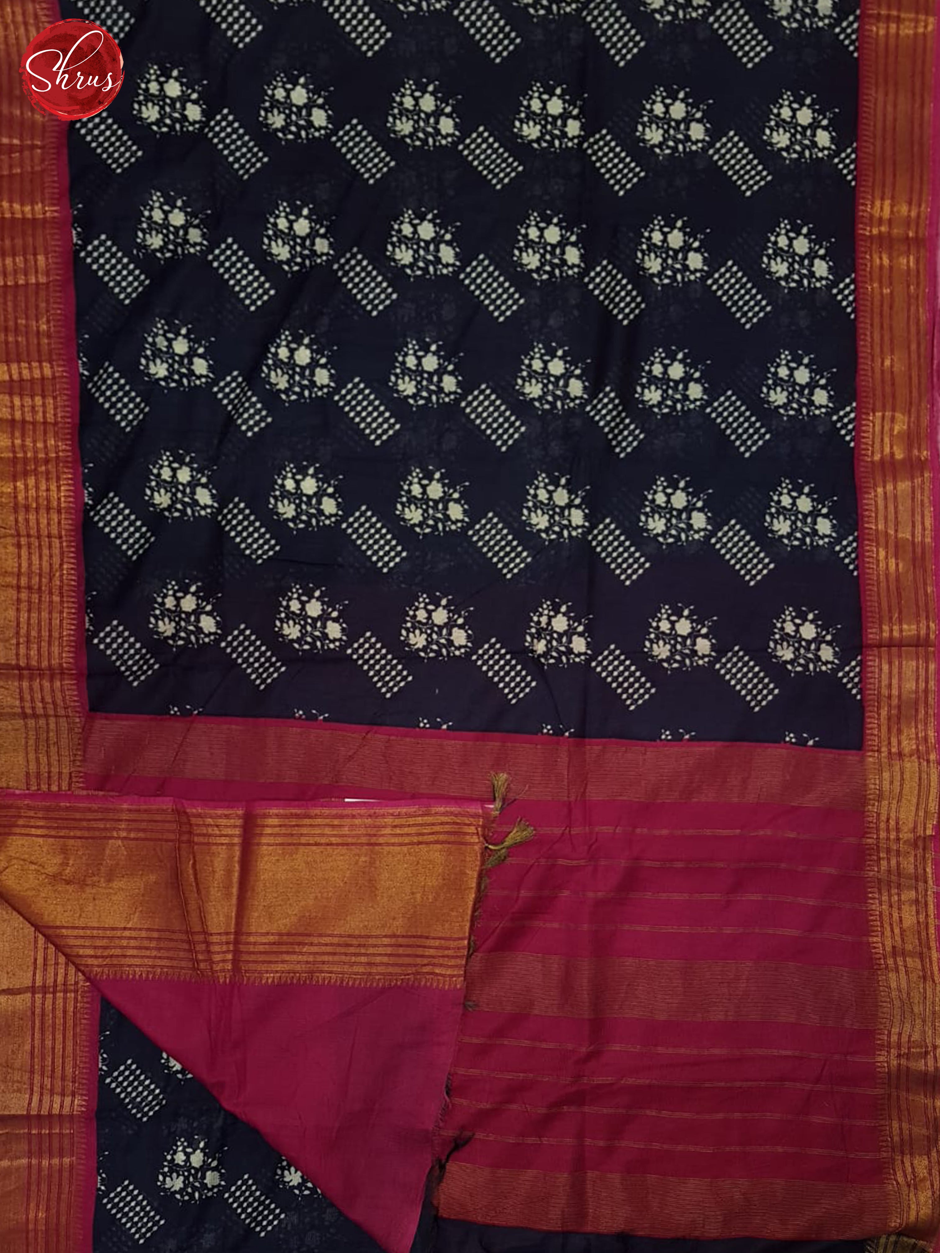 Blue & Pink - Semi Tussar Saree - Shop on ShrusEternity.com