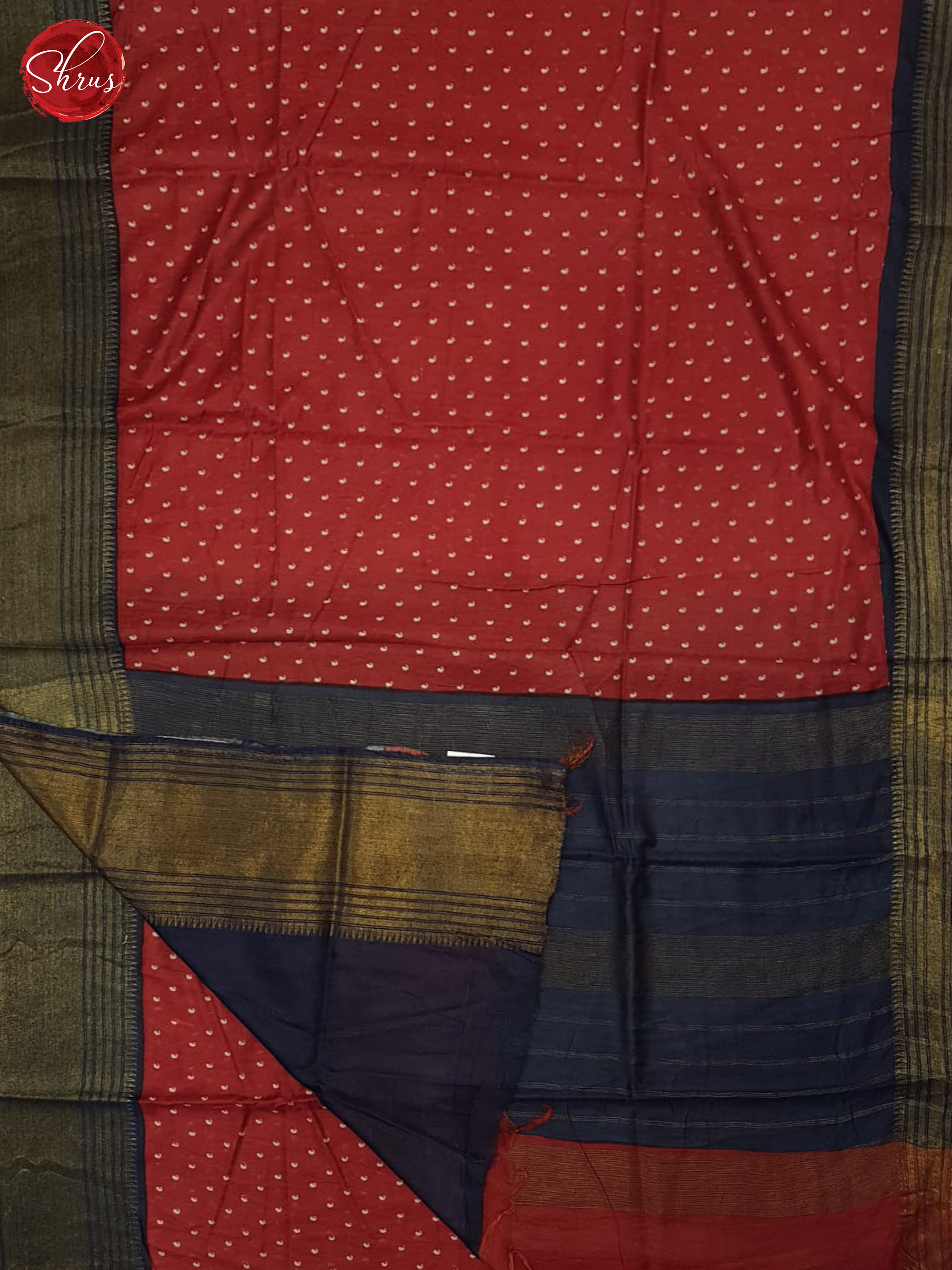 Red & Blue- Semi Tussar Saree - Shop on ShrusEternity.com