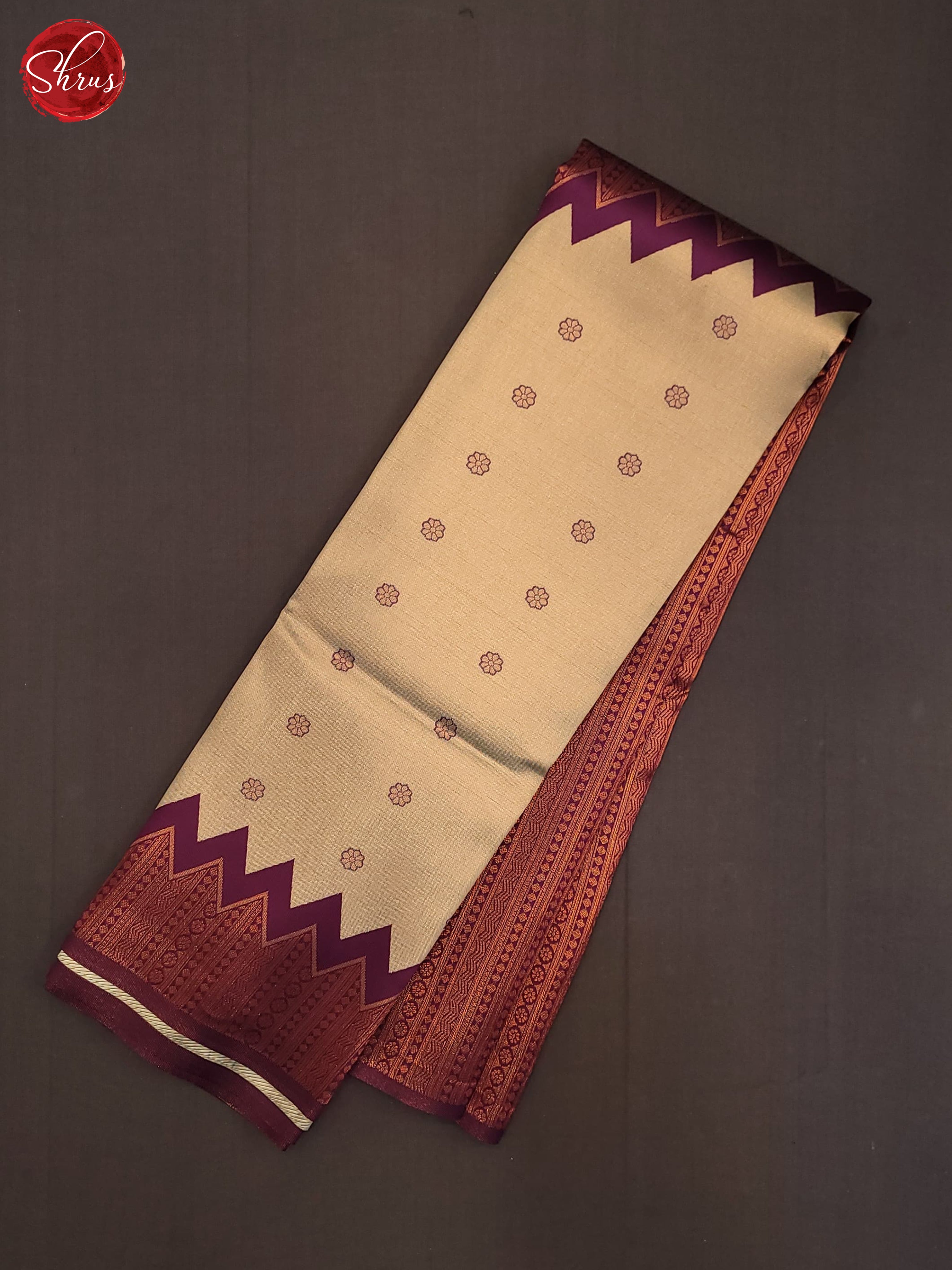 Beige & Wine - Semi Tissue Saree - Shop on ShrusEternity.com
