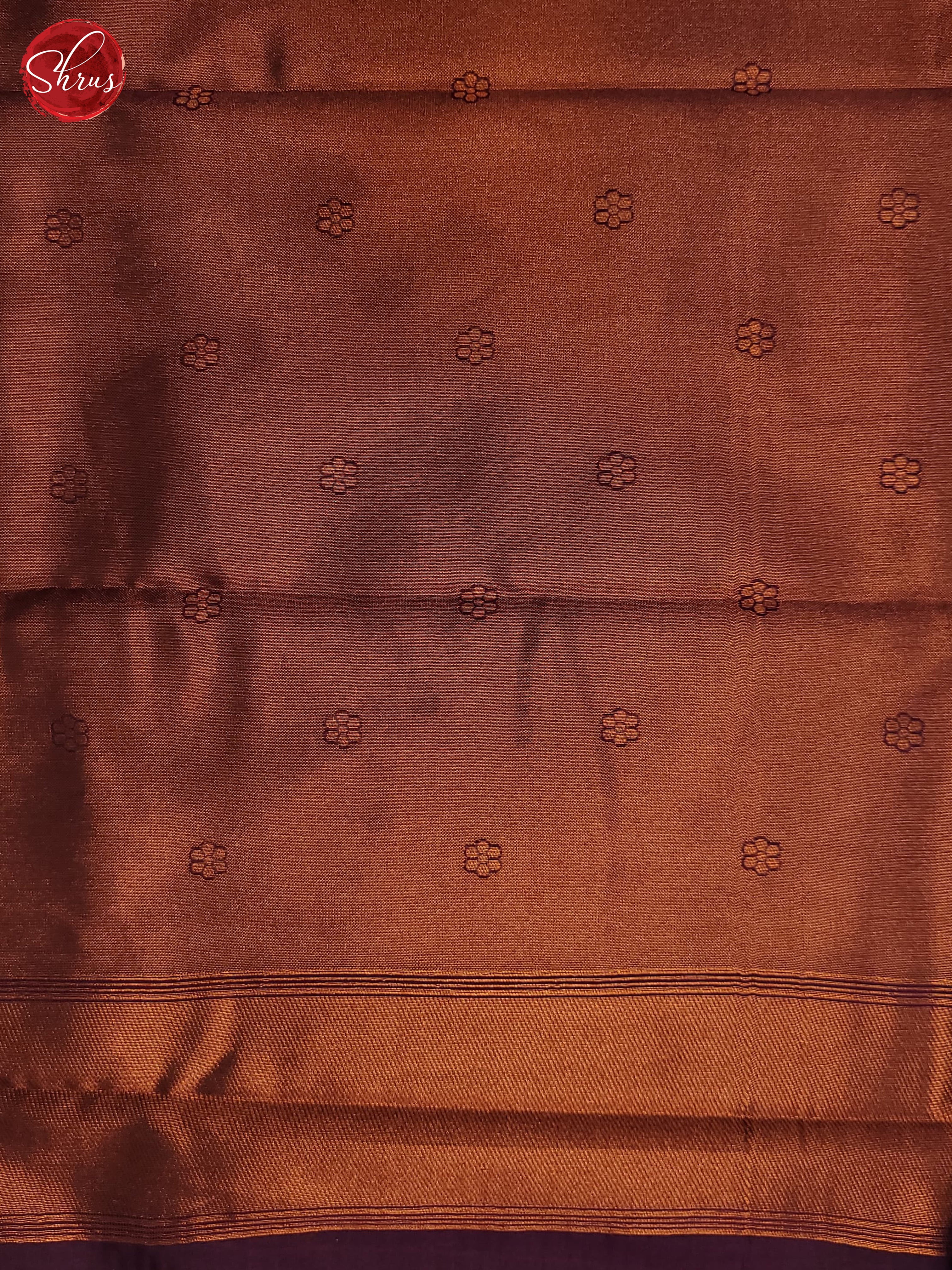 Bluish Grey & Wine - Semi Tissue Saree - Shop on ShrusEternity.com