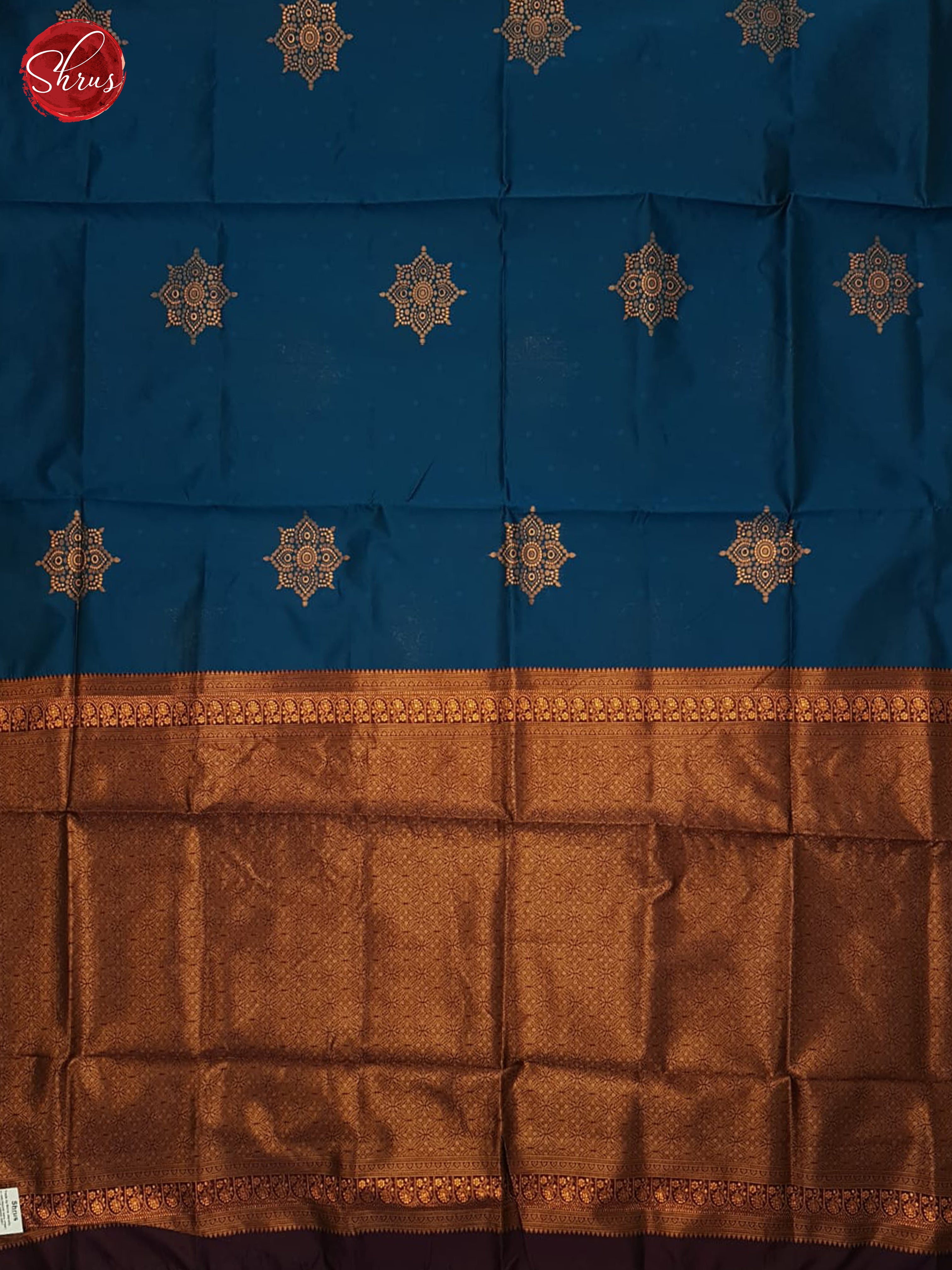 Blue & Maroon - Semi Softsilk Saree - Shop on ShrusEternity.com