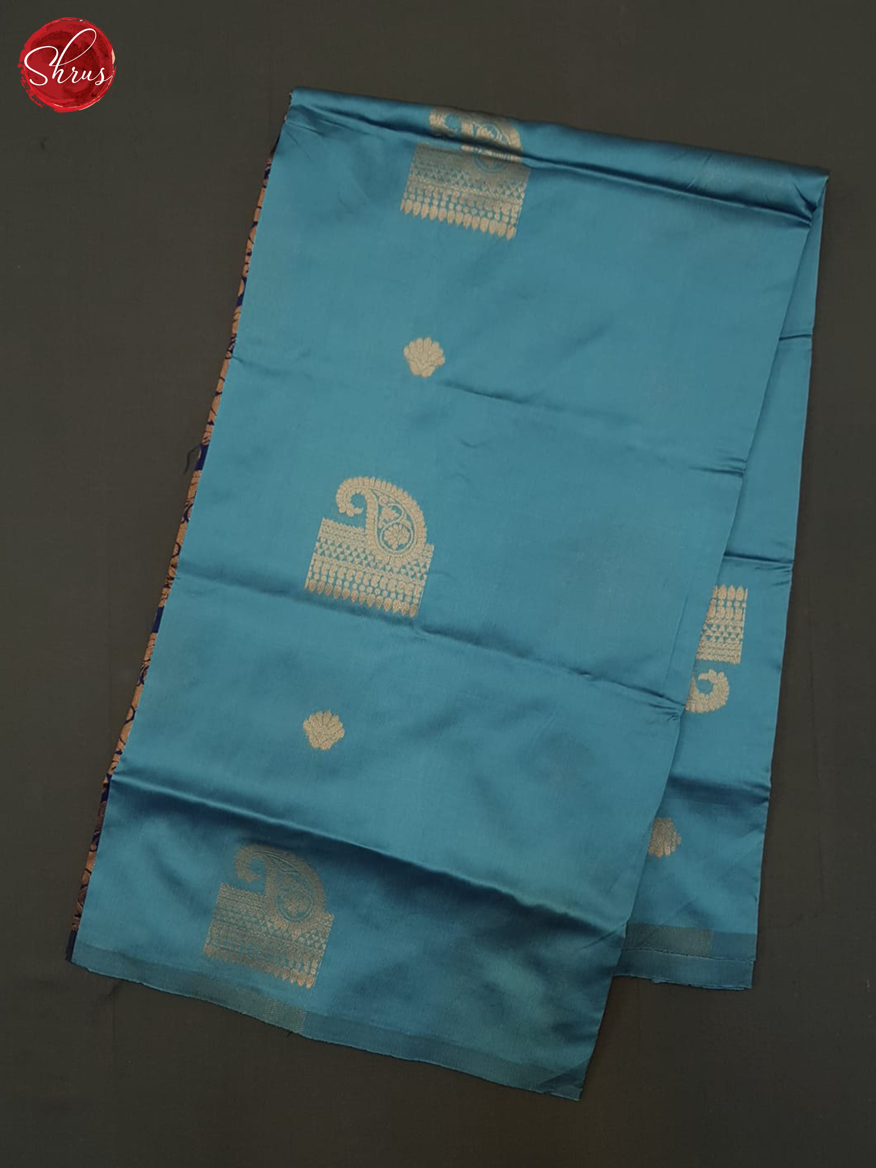 Blue & Navy Blue -Semi Softsilk Saree - Shop on ShrusEternity.com