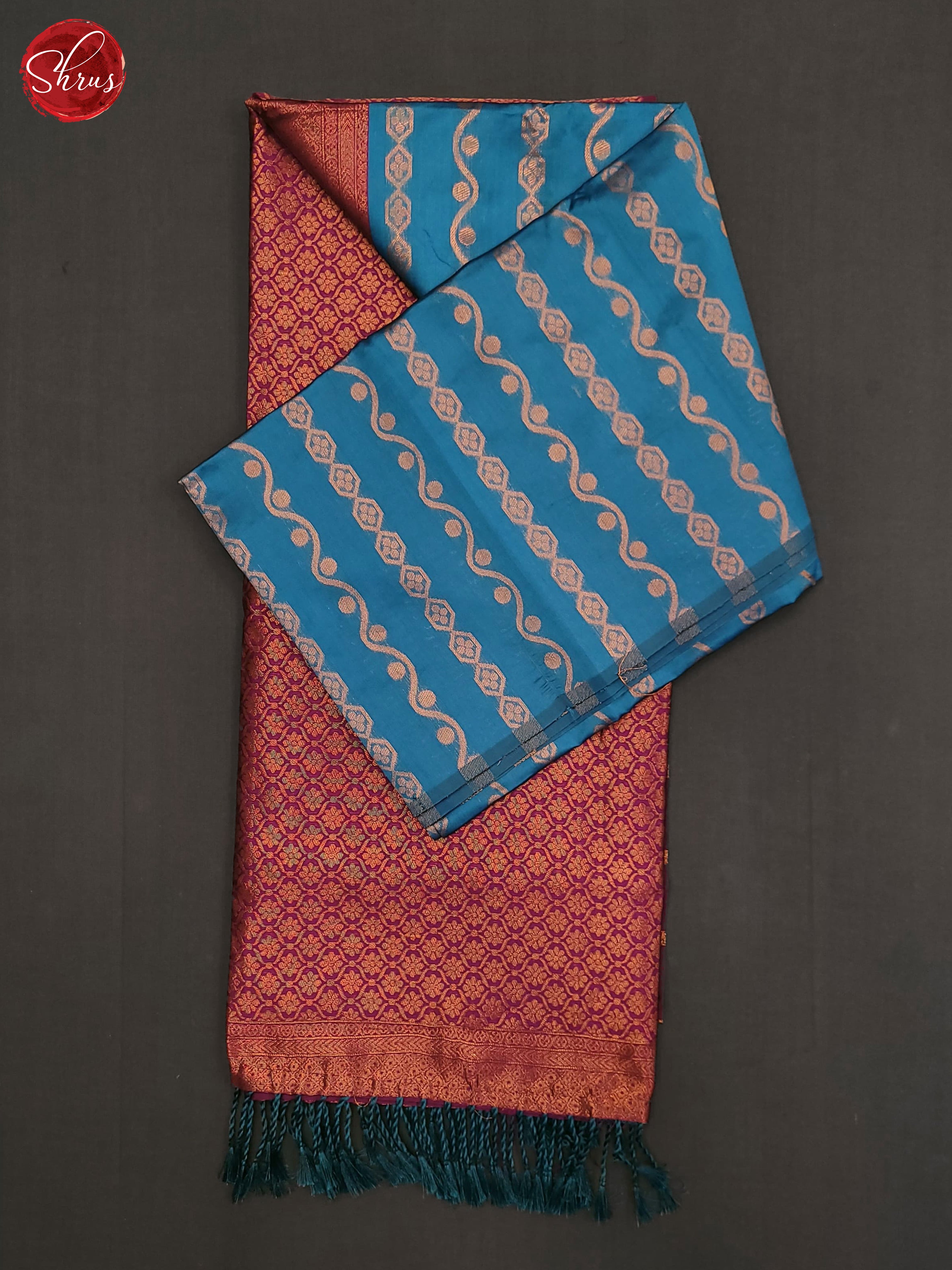 Blue & Majenta - Semi Softsilk Saree - Shop on ShrusEternity.com