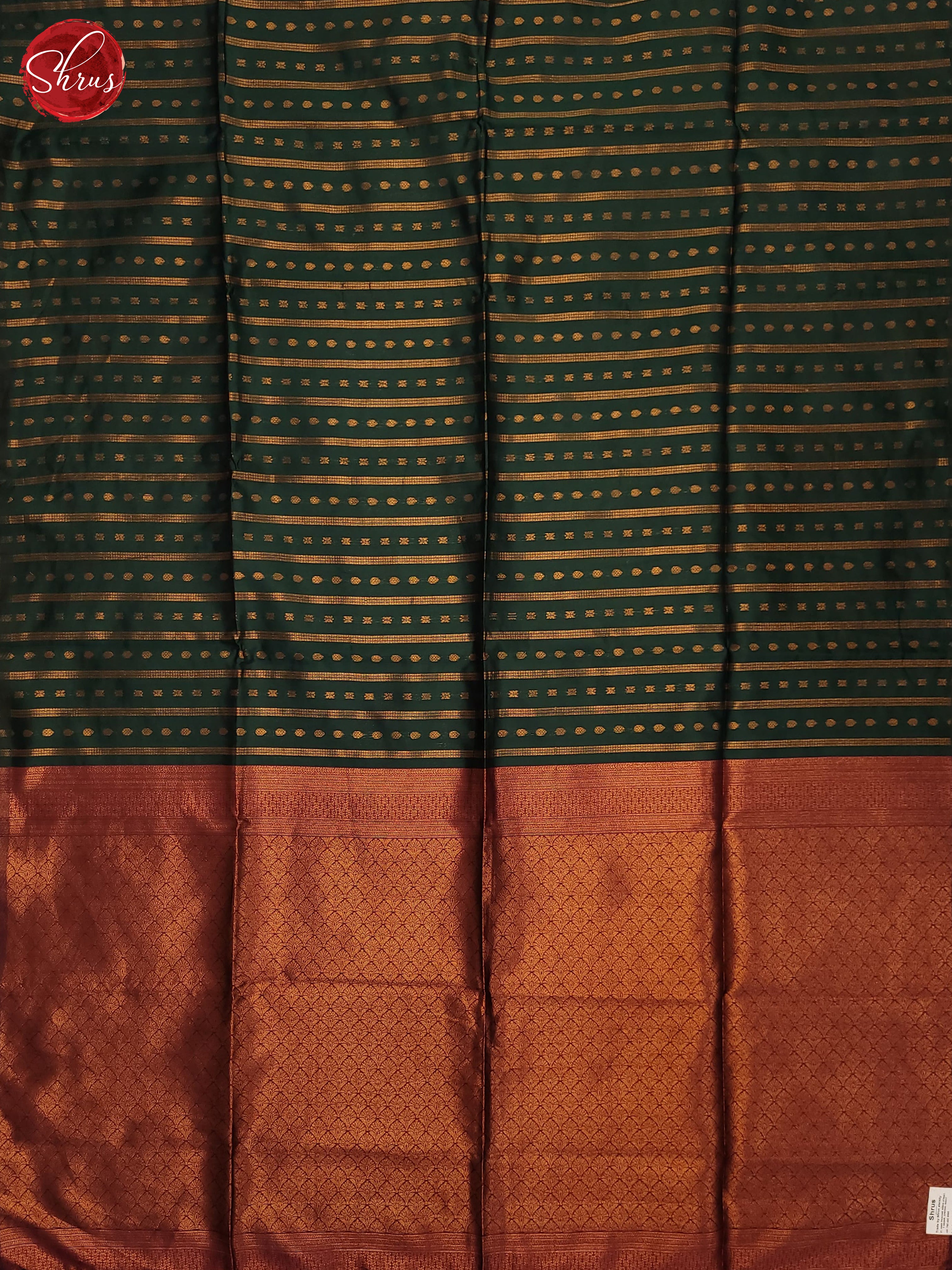 Bottle Green & Maroon- Semi Softsilk Saree - Shop on ShrusEternity.com